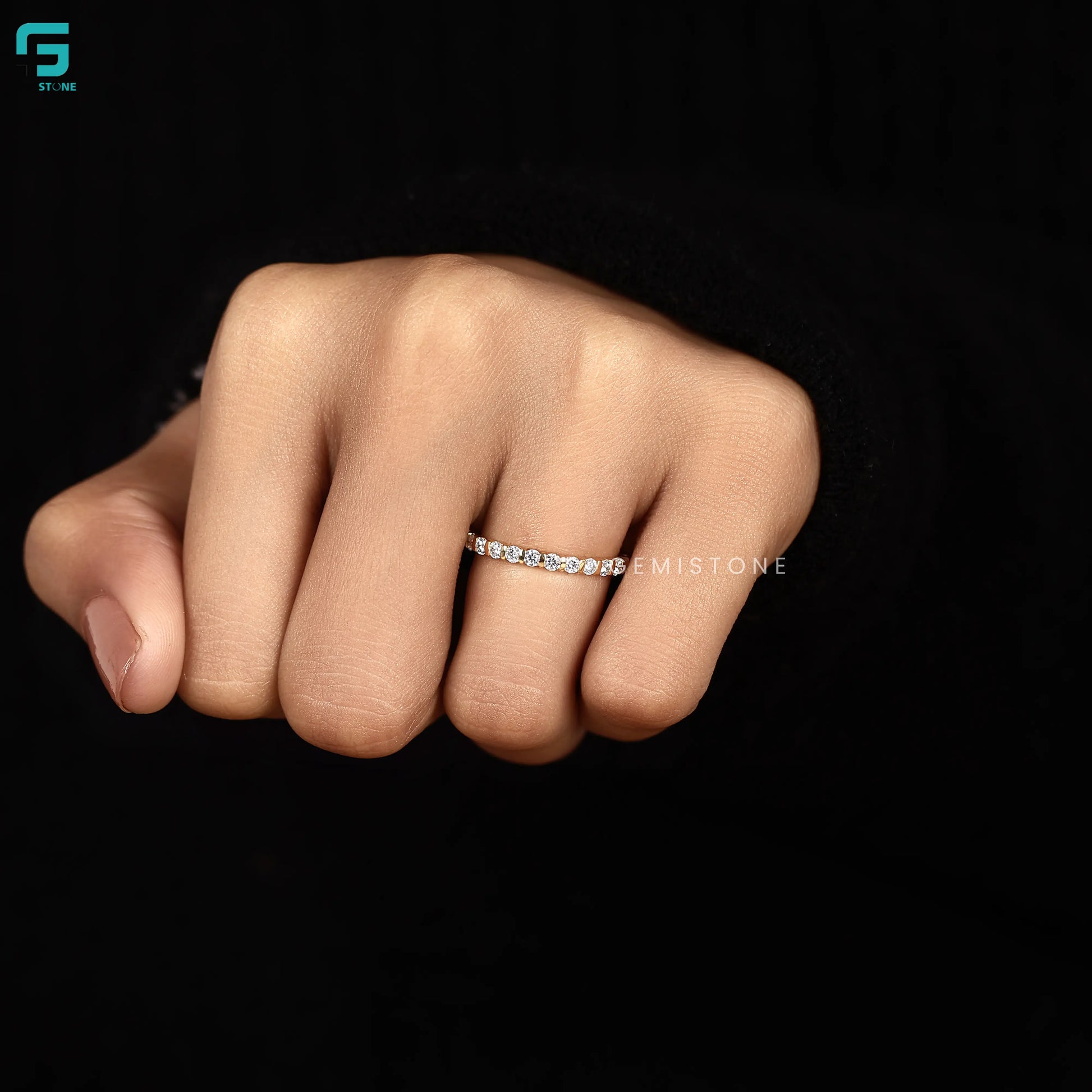 0.8CT Round Lab Diamond Full Eternity Dainty Band