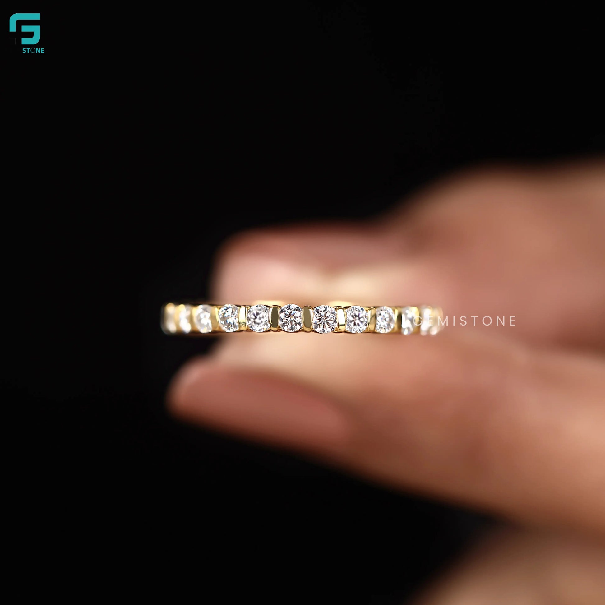 0.8CT Round Lab Diamond Full Eternity Dainty Band For Women