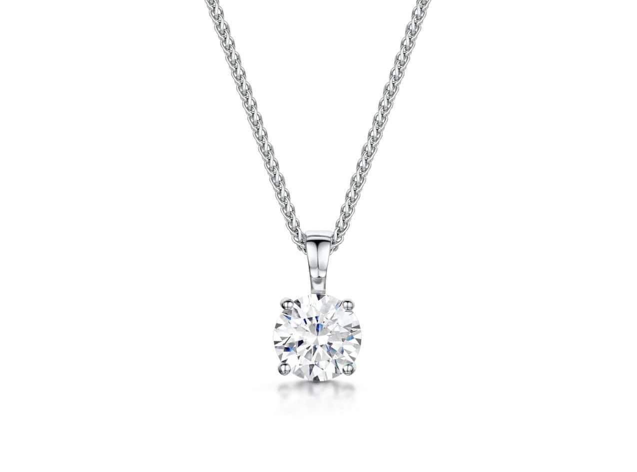 1 Carat Moissanite Diamond Solitaire Necklace