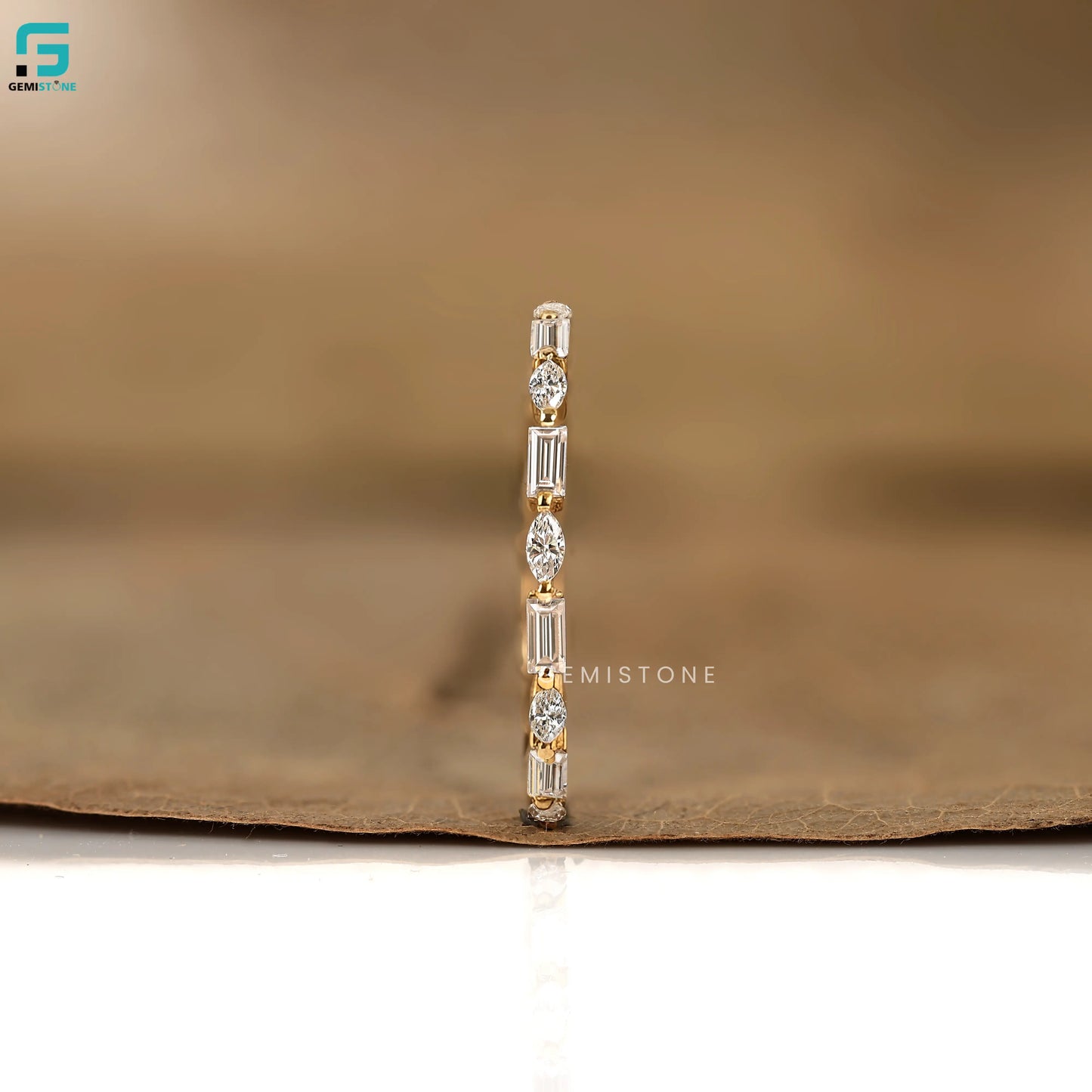 1.20CT Marquise_ Baguette Cut Lab Diamond Eternity Wedding Band For Women