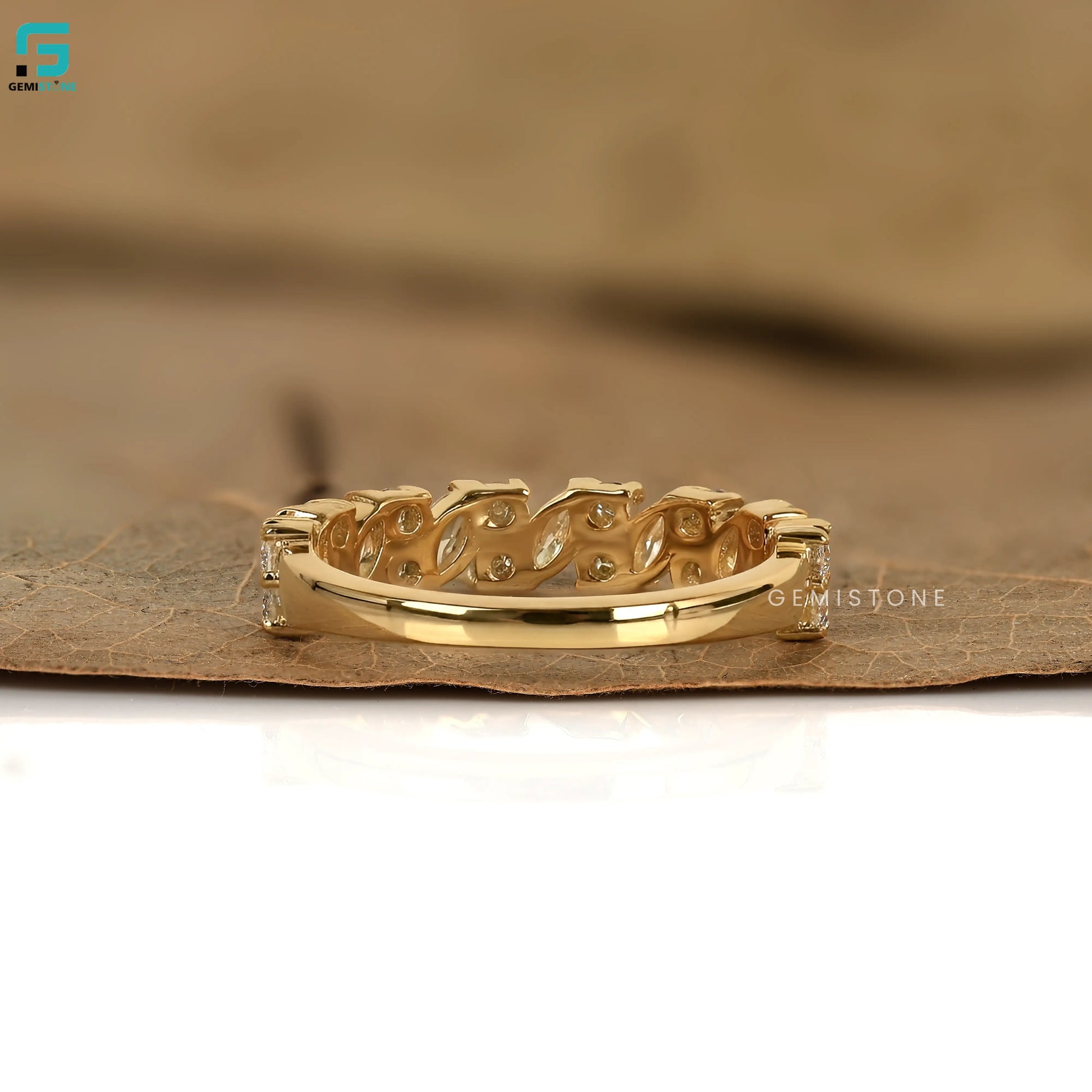 1.30CT East West Marquise Lab Grown Diamond Half Eternity Wedding Band For Women