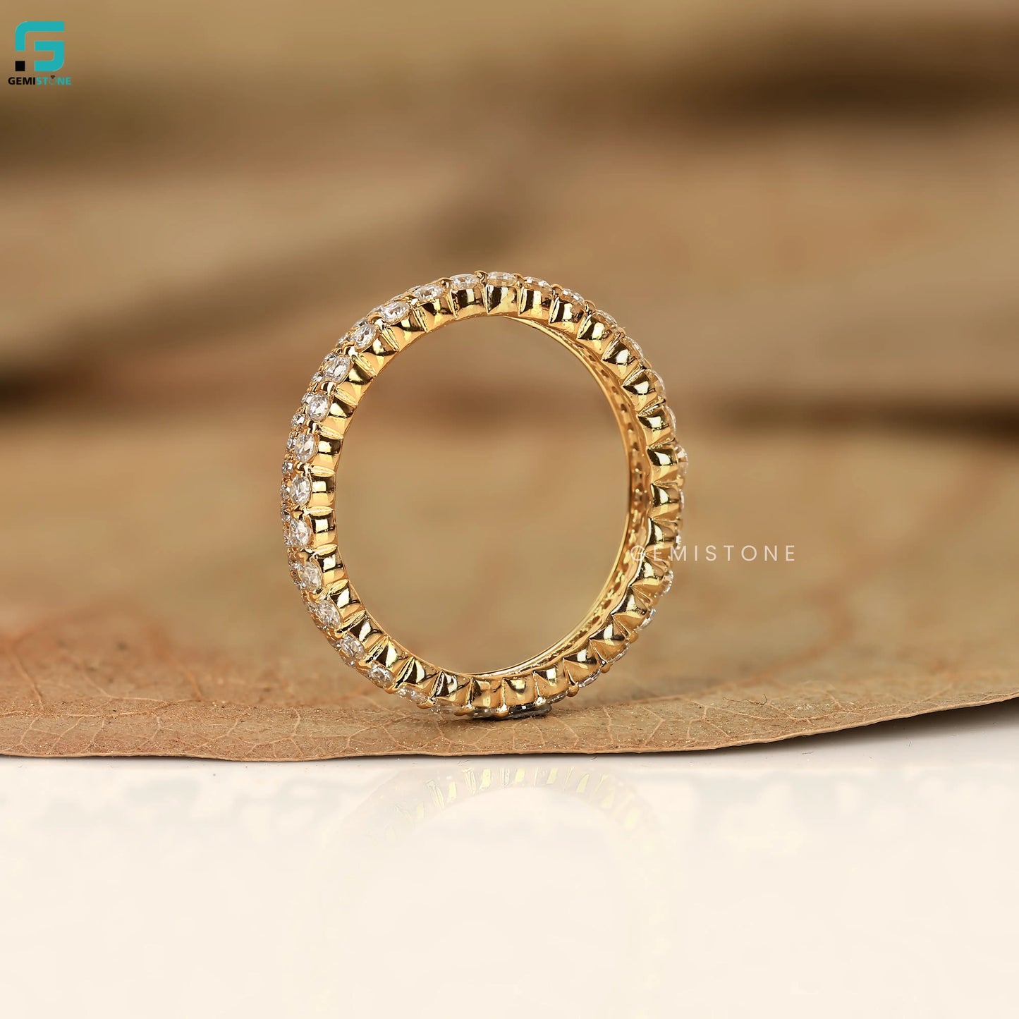 1.30 CT Round Lab Grown Diamond Double Pave Set Wedding Band For Women