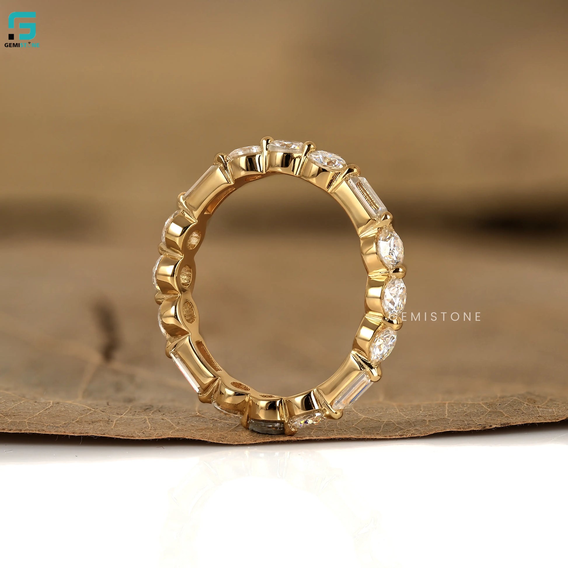 1.3CT Round And Baguette Lab Diamond Full Eternity Band
