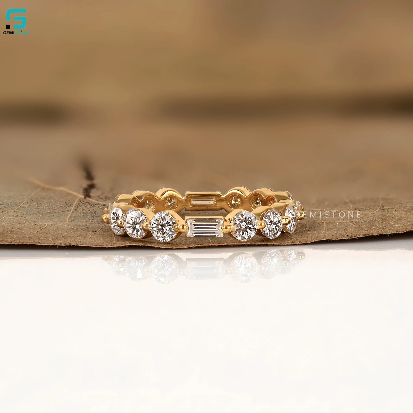 1.3CT Round And Baguette Lab Diamond Full Eternity Band For Women