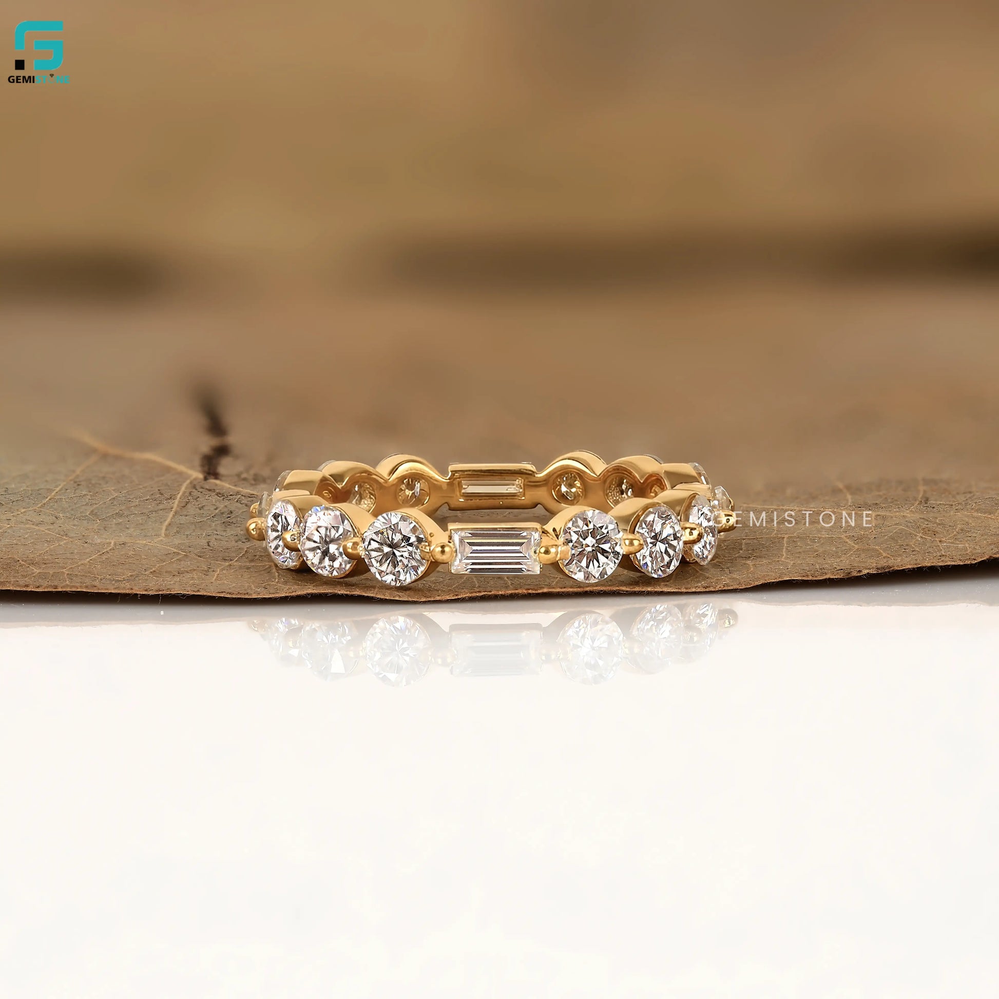 1.3CT Round And Baguette Lab Diamond Full Eternity Band For Women