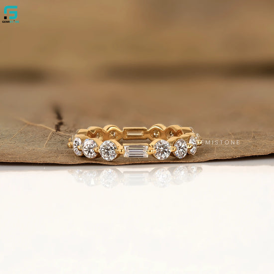 1.3CT Round And Baguette Lab Diamond Full Eternity Band For Women