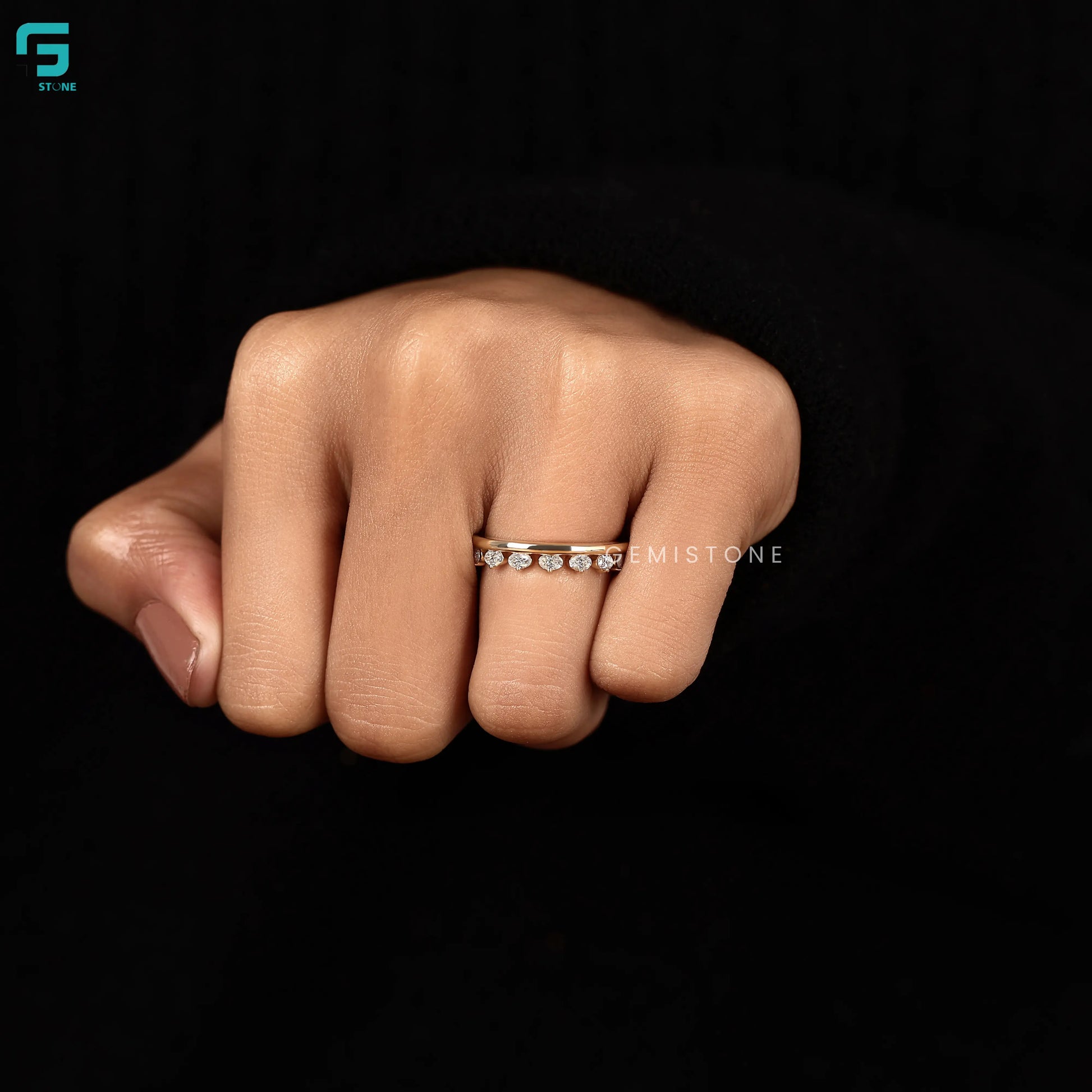 1.7CT Oval Lab Diamond East West Full Eternity Wedding Band 