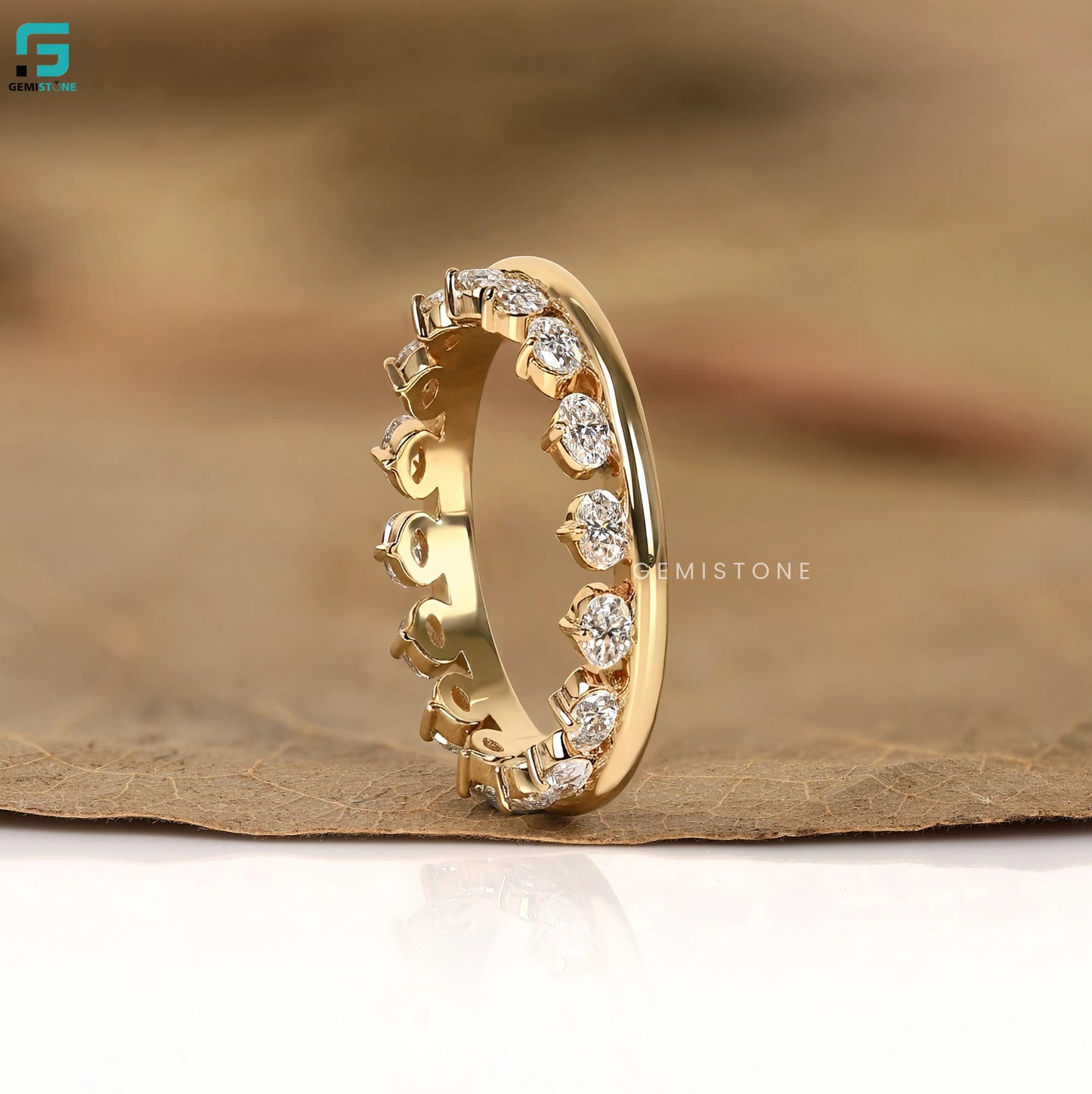 1.7CT Oval Lab Grown Diamond East West Eternity Wedding Band For Women