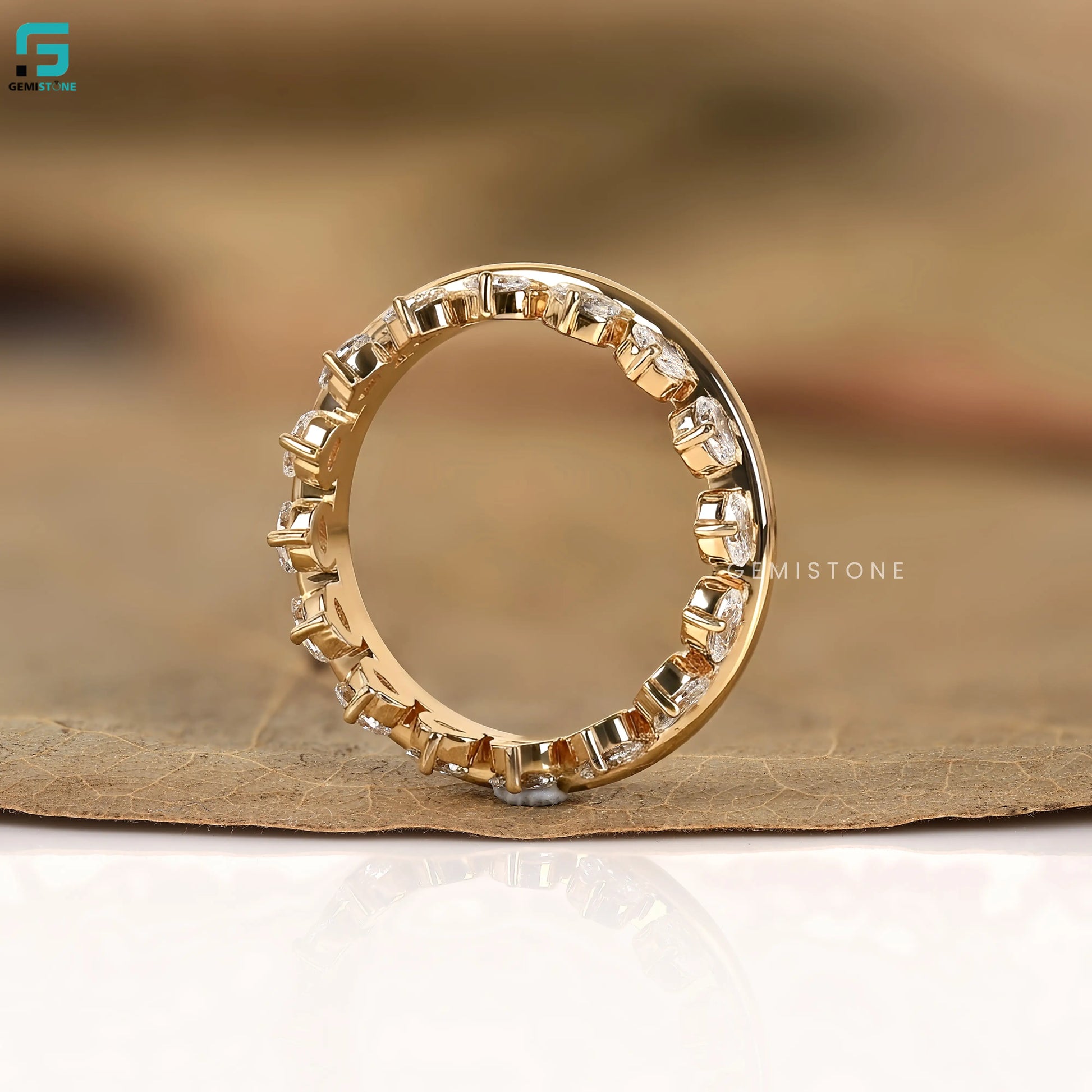 1.7CT Oval Lab Grown Diamond East West Full Eternity Wedding Band For Women