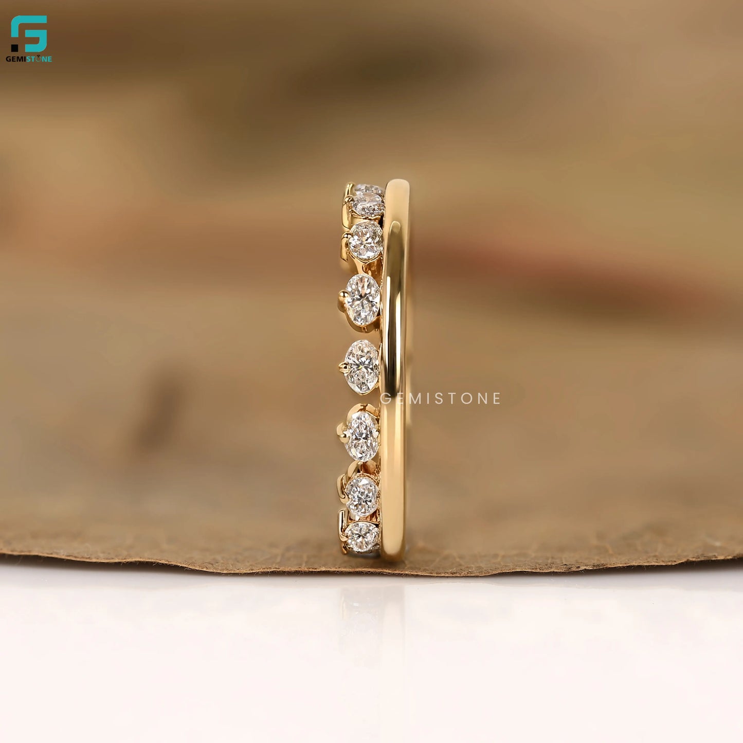 1.7 CT Oval Lab Grown Diamond East West Eternity Wedding Band 
