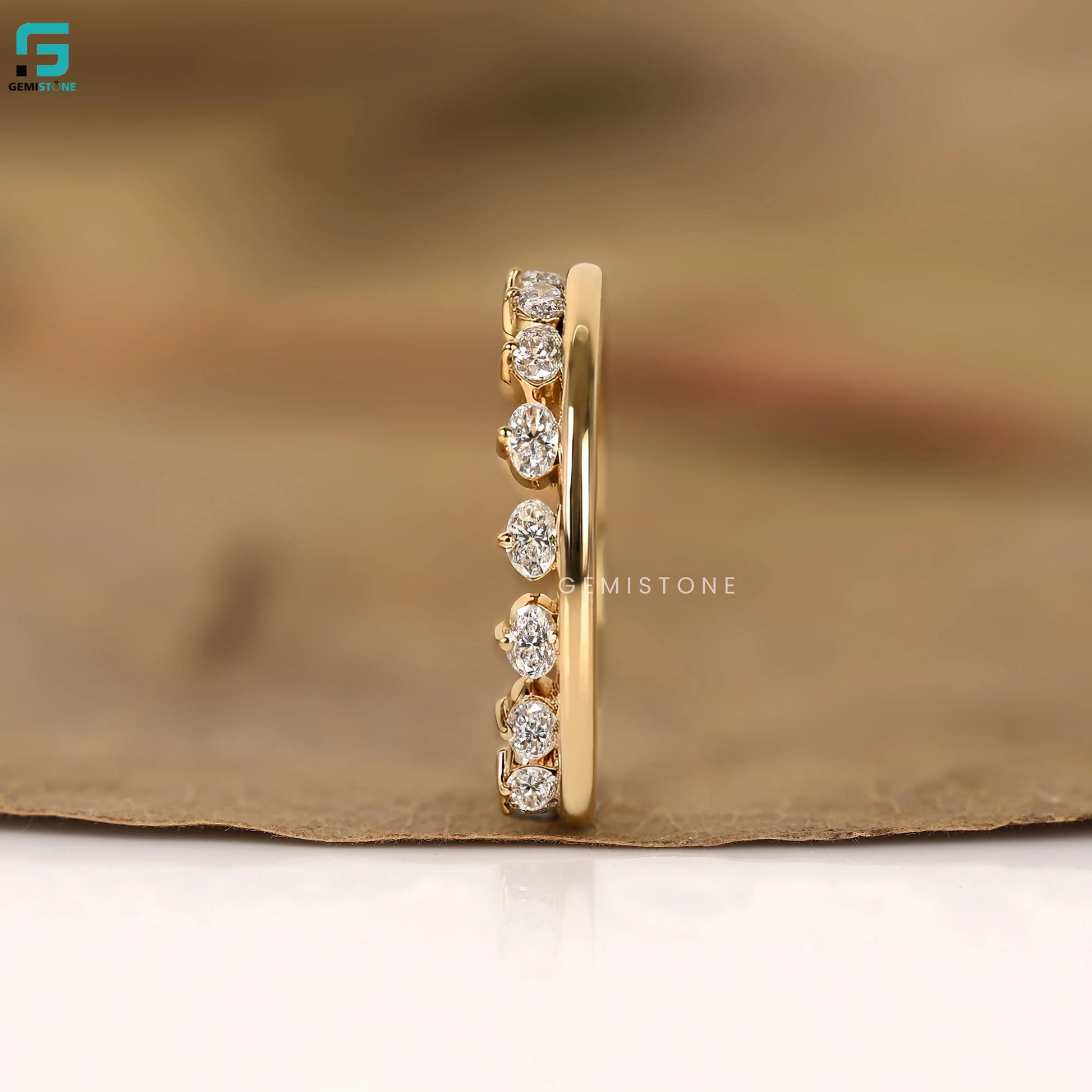 1.7 CT Oval Lab Grown Diamond East West Eternity Wedding Band 