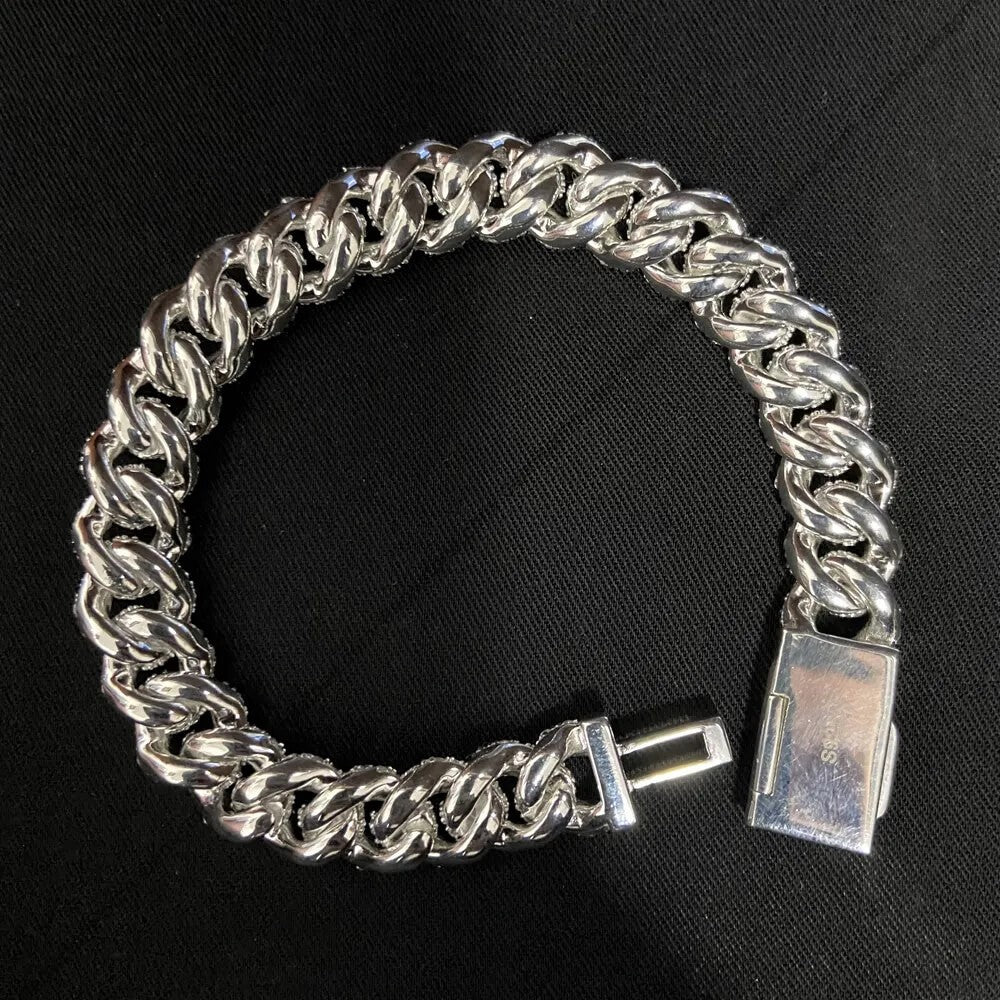 10mm VVS Moissanite Miami Cuban Link Chain Bracelet