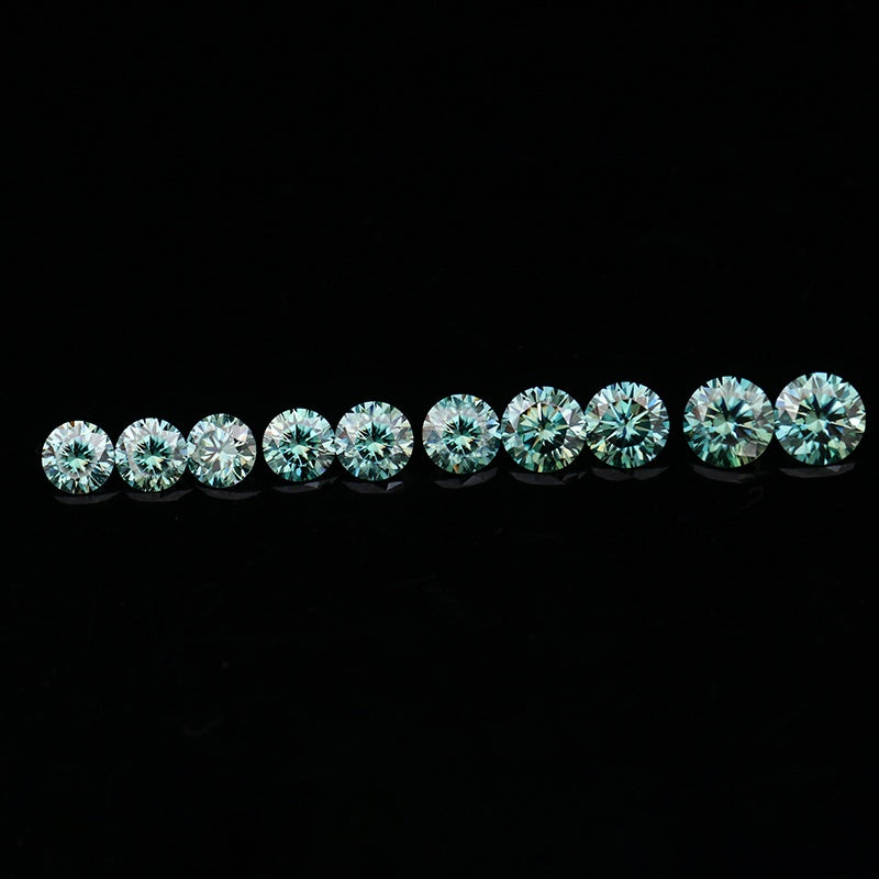 10MM Round Cut Green Loose Moissanite