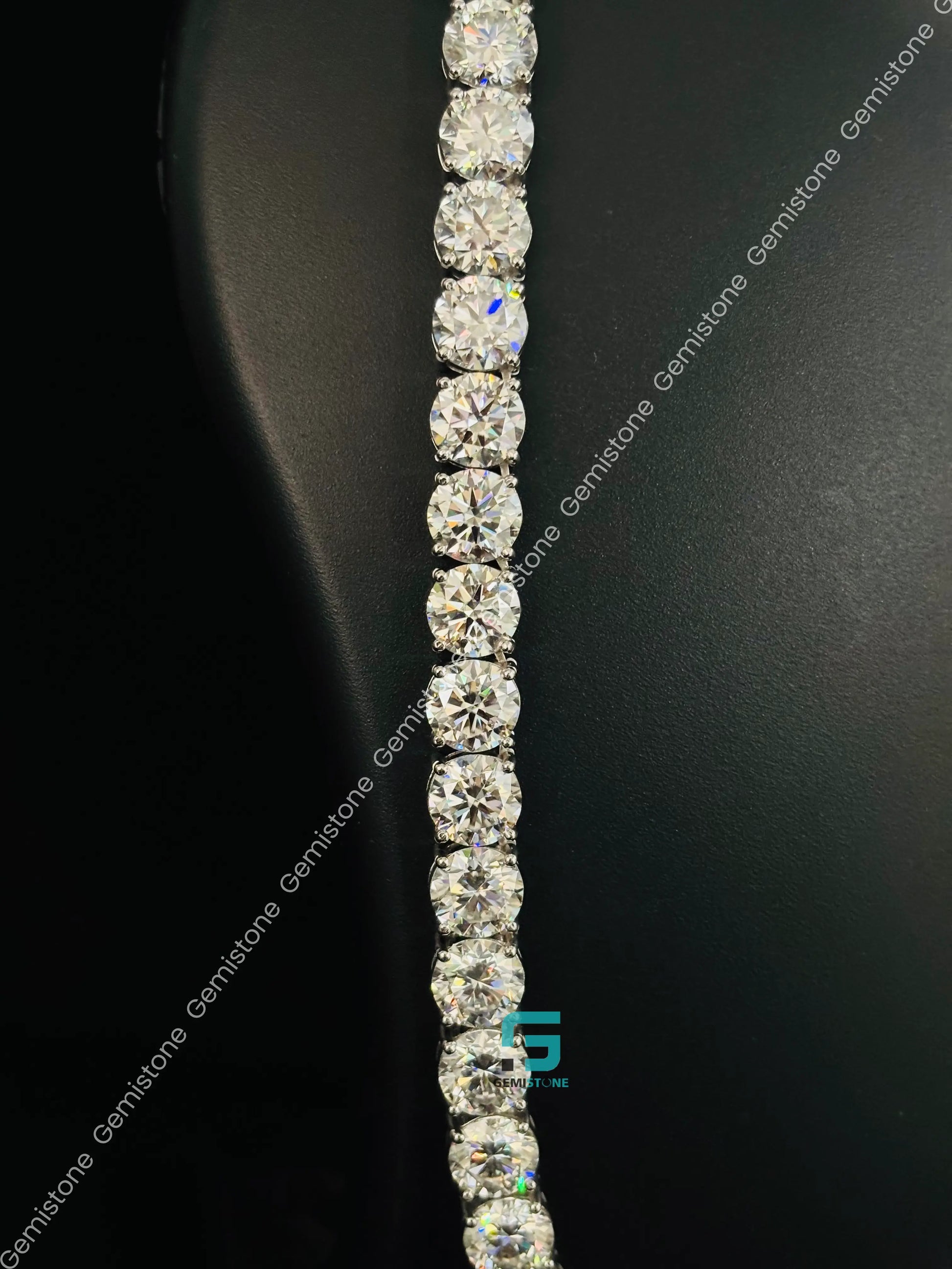 10MM Round Cut Moissanite Diamond Tennis Neckalce For Unisex