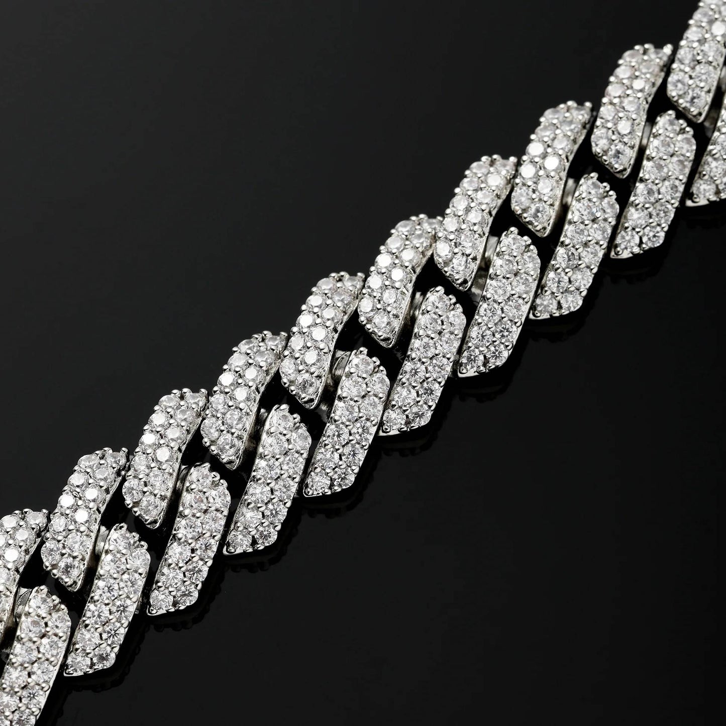 12MM-925-Silver-Moissanite-Prong-Cuban-Link-Bracelet-White-Gold