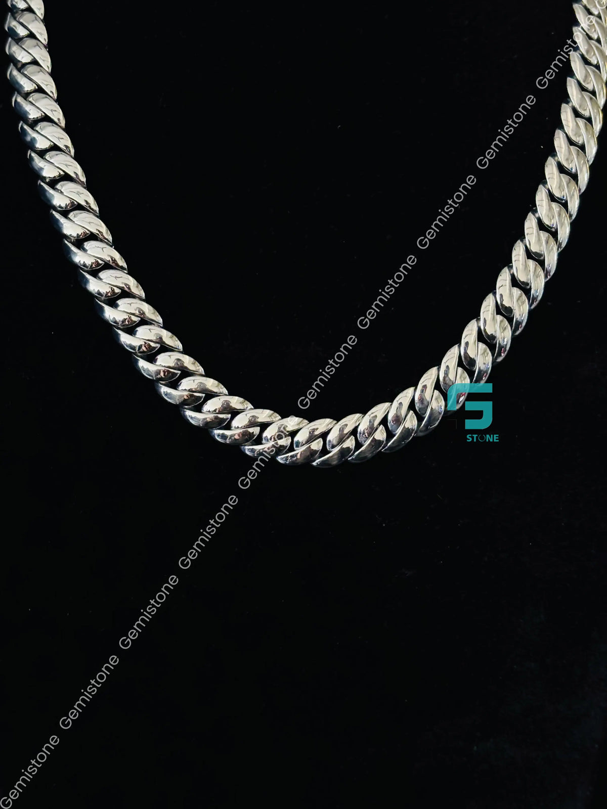 925 Silver 12MM Plain Miami Cuban Link Chain For Men
