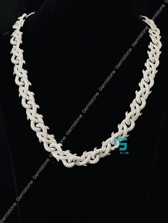 13MM Cuban Link Thorn Crown Moissanite Chain For Men