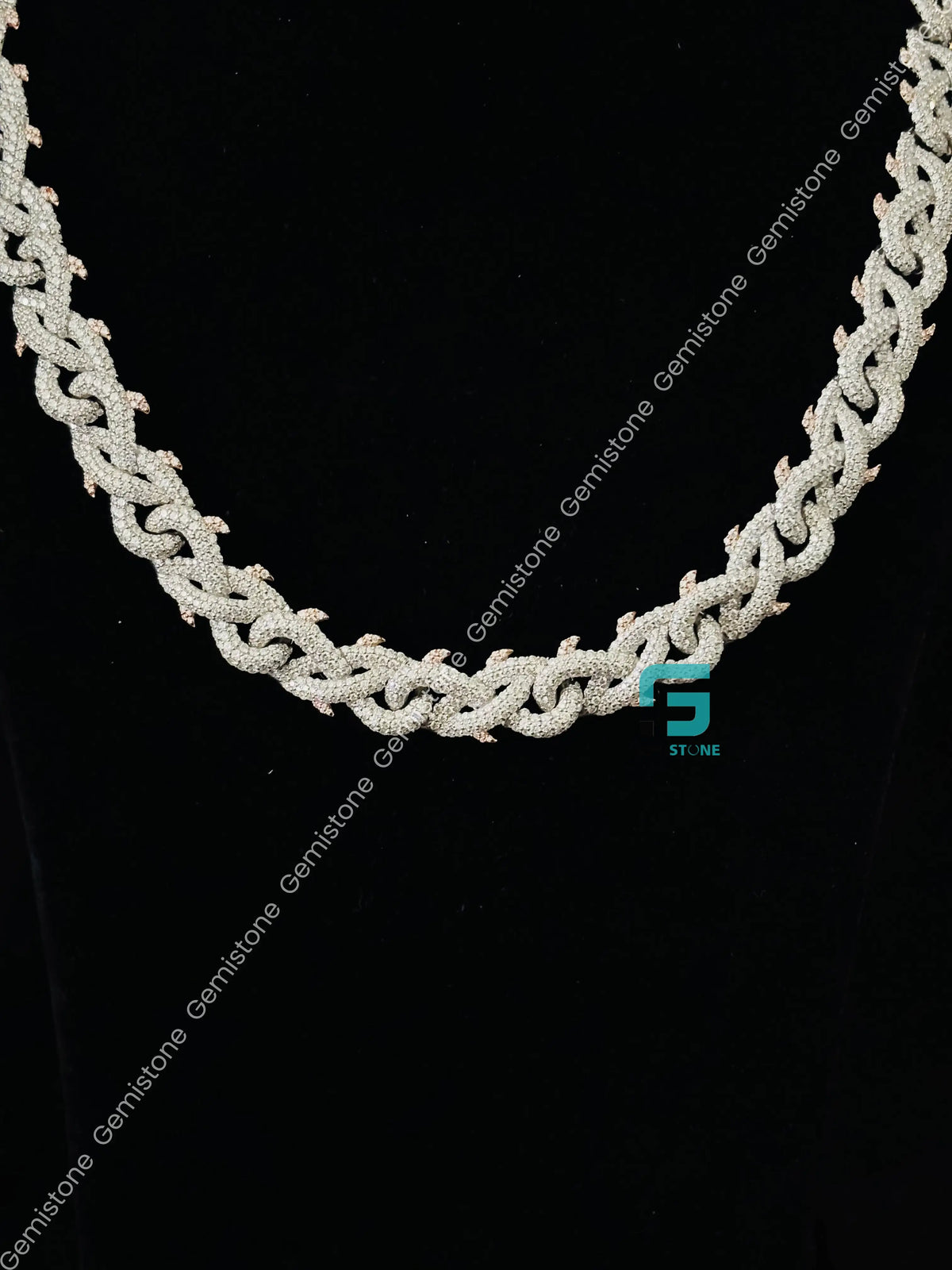 13MM Cuban Link Thorn Crown Moissanite Chain For Men