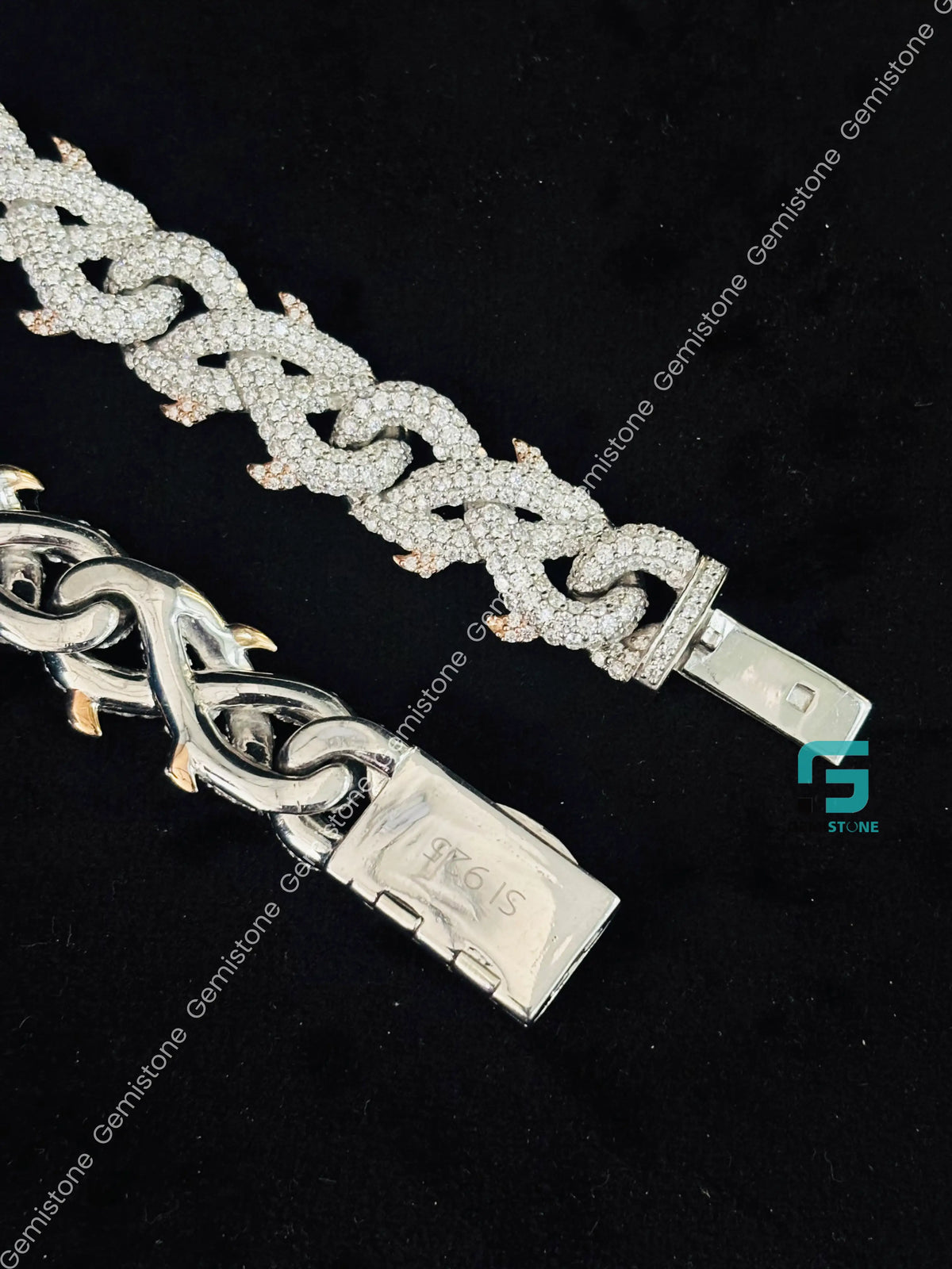 13MM Cuban Link Thorn Crown Moissanite Chain For Men
