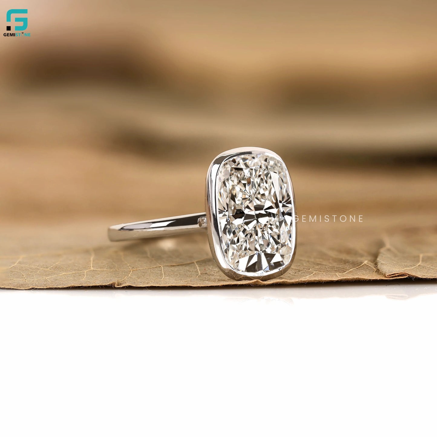 14K Gold Bezel Set Solitaire Wedding Ring