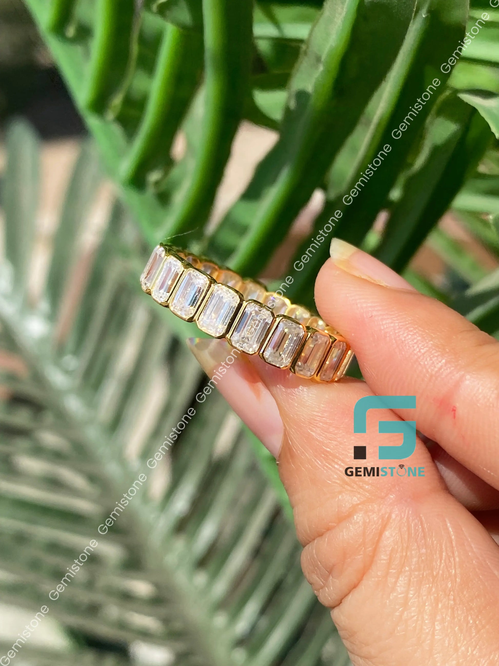 14K Gold Full Eternity Stacking Matching Band