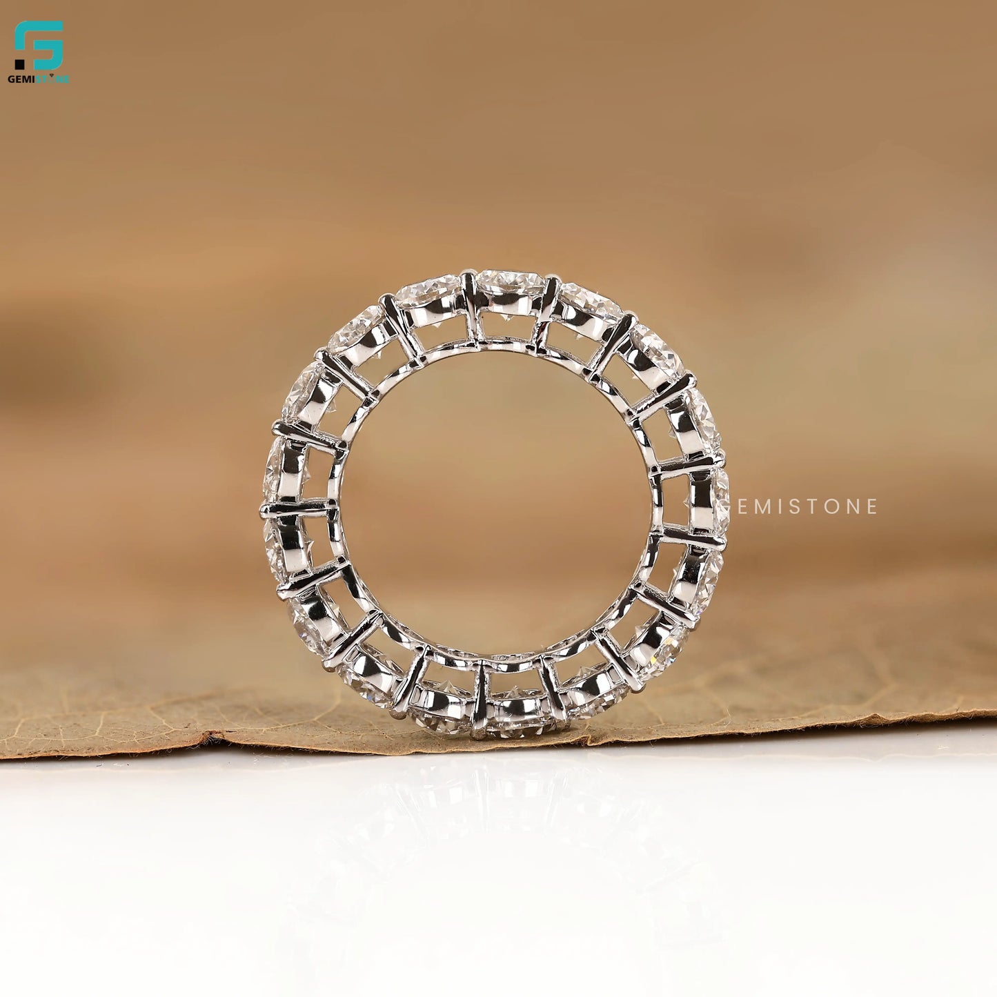 14K Gold Oval Full Eternity Lab Diamond Band