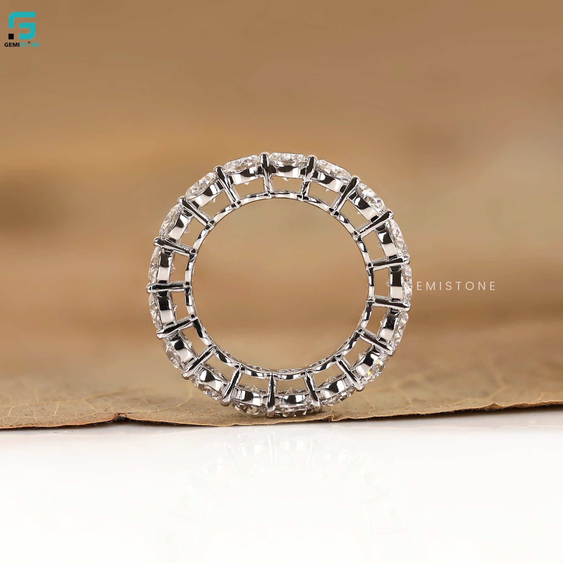14K Gold Oval Full Eternity Lab Diamond Band