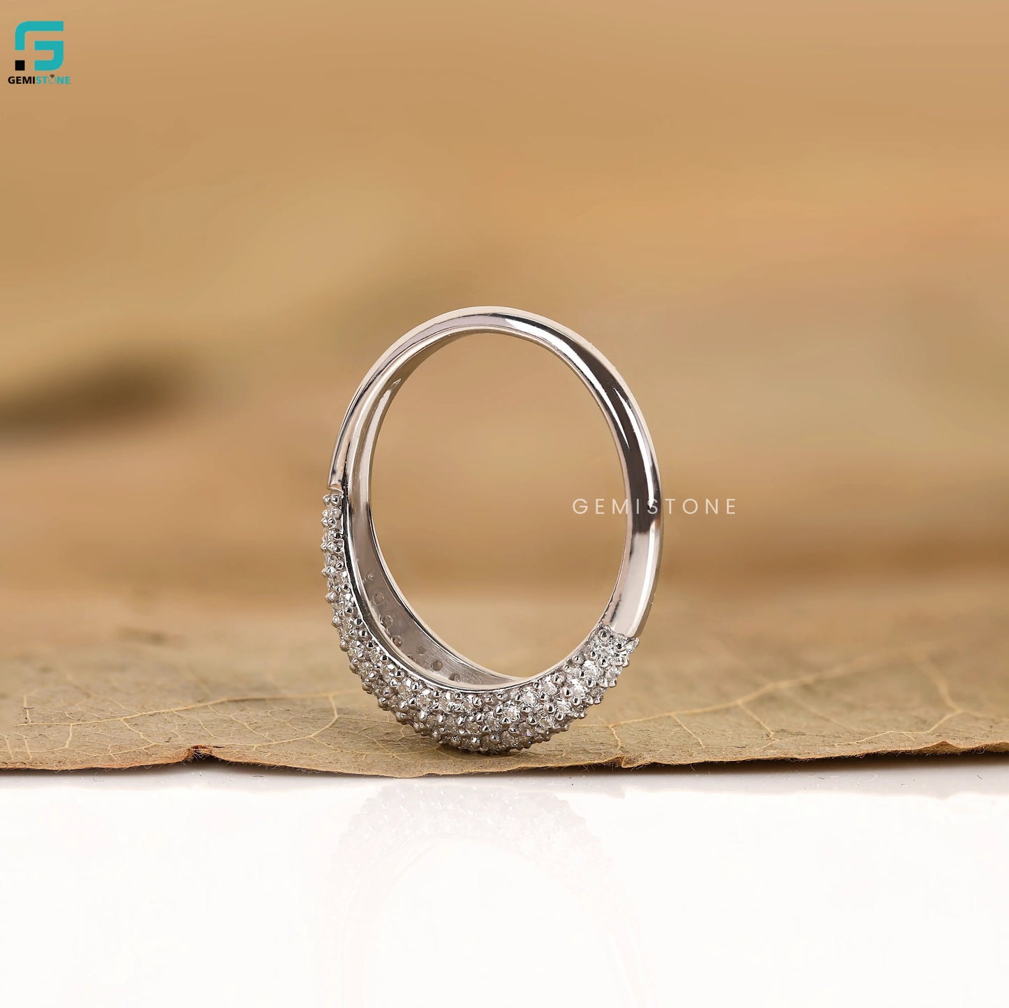 14K Gold Pave Dome Ring