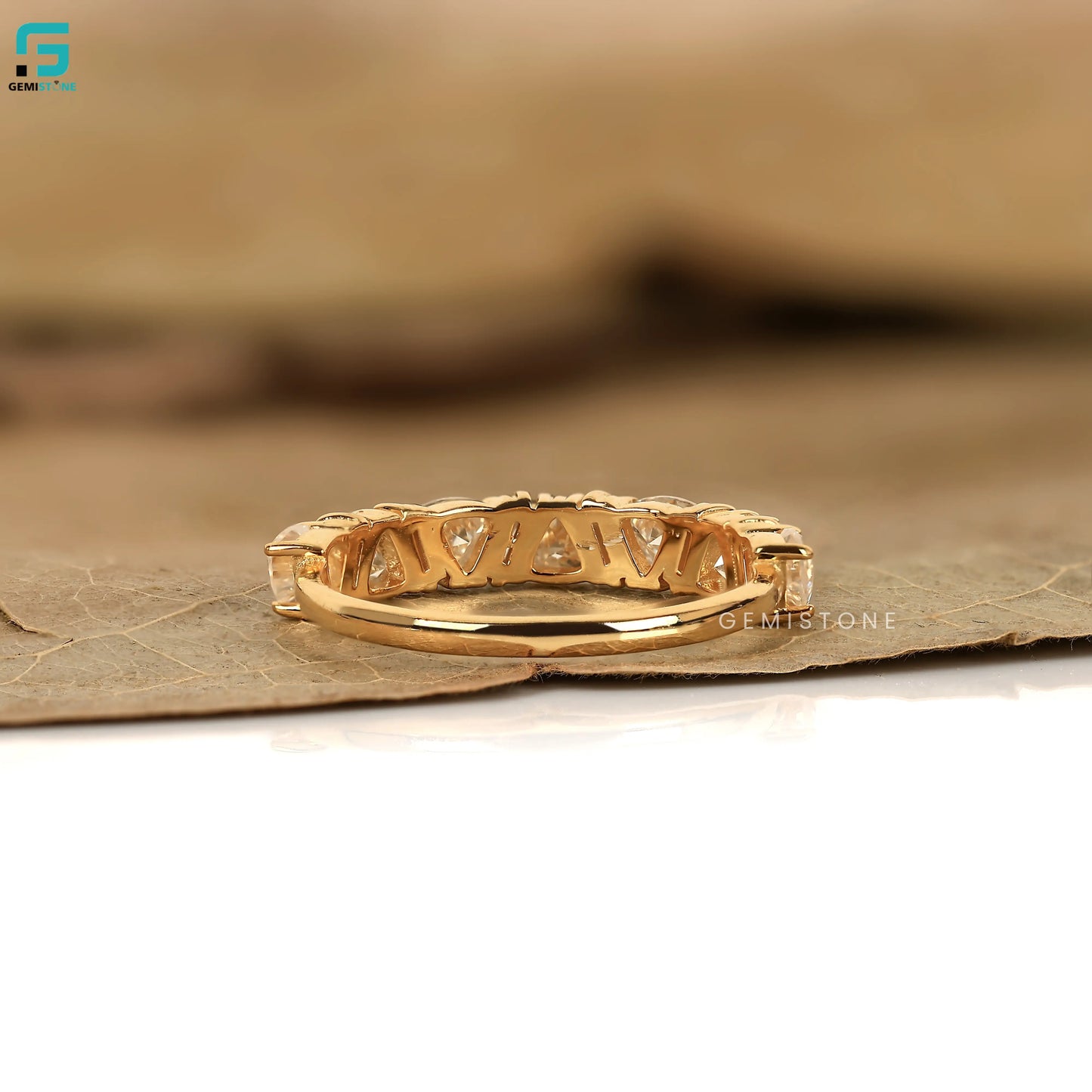 14K Solid Gold Lab Diamond Wedding Band For Her