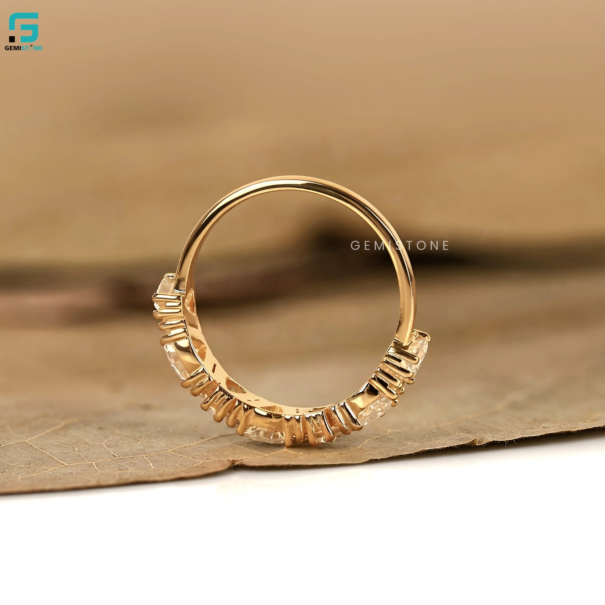 14K Solid Gold Lab Diamond Wedding Band For Women
