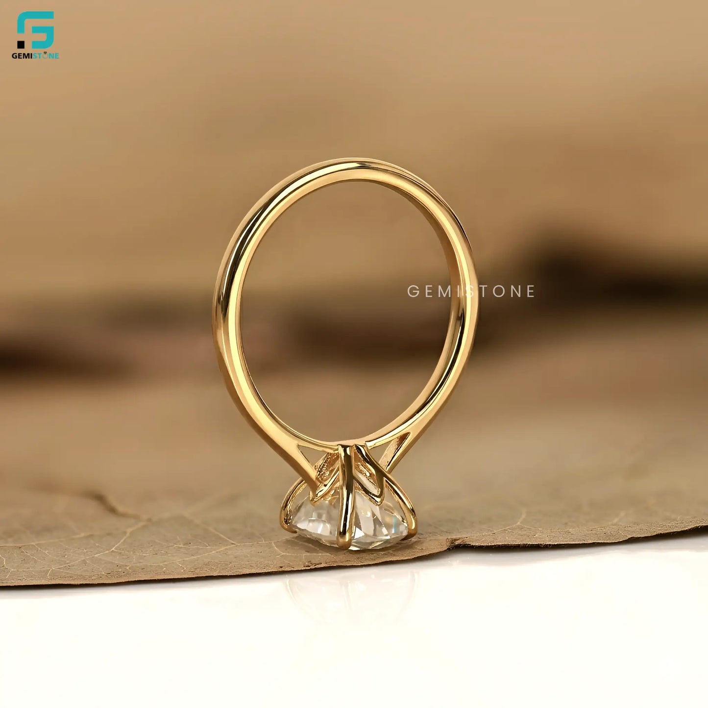 14K Solid Gold Oval Lab Grown Diamond Engagement Ring