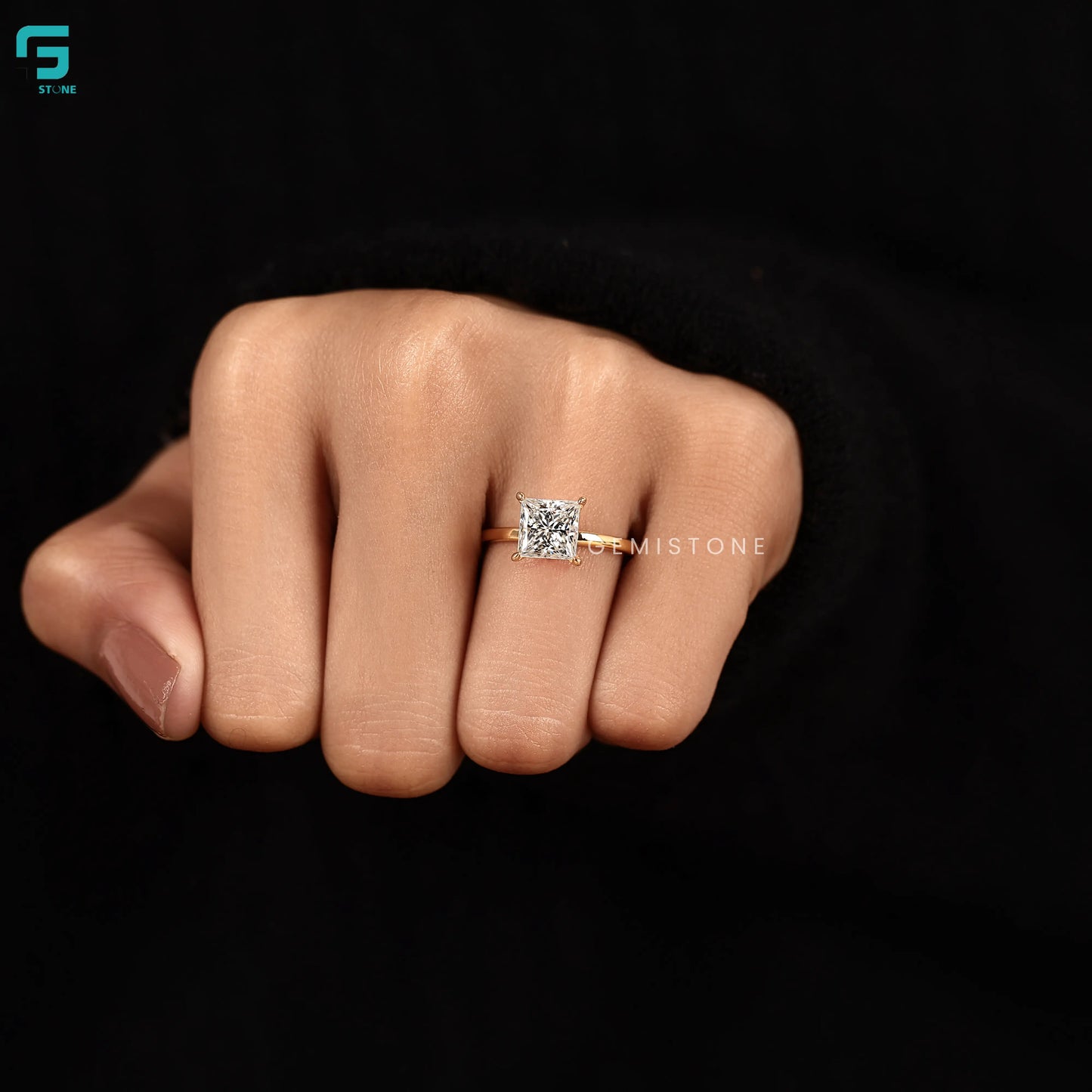 14K Solid Gold Princess Diamond WeddingRingIGICertified