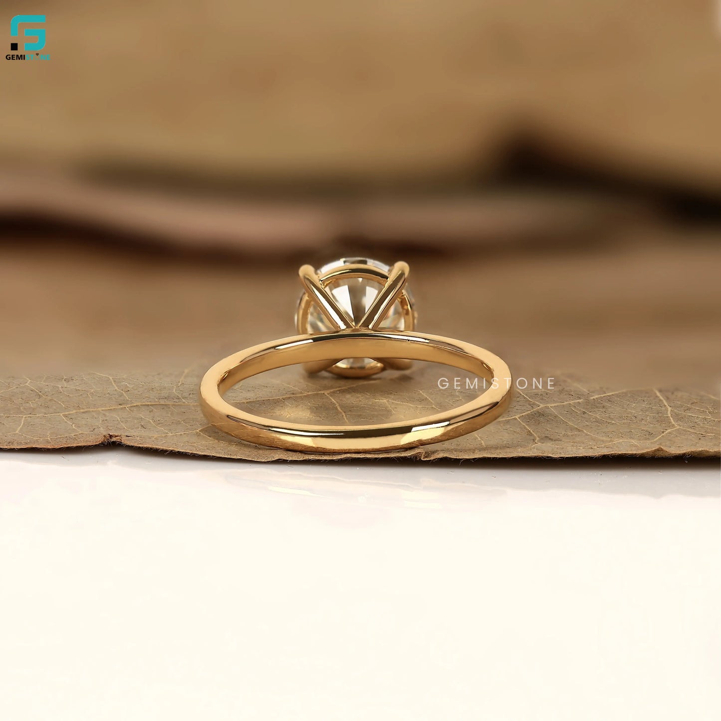 14K Solid Gold Round Lab Grown Wedding Ring