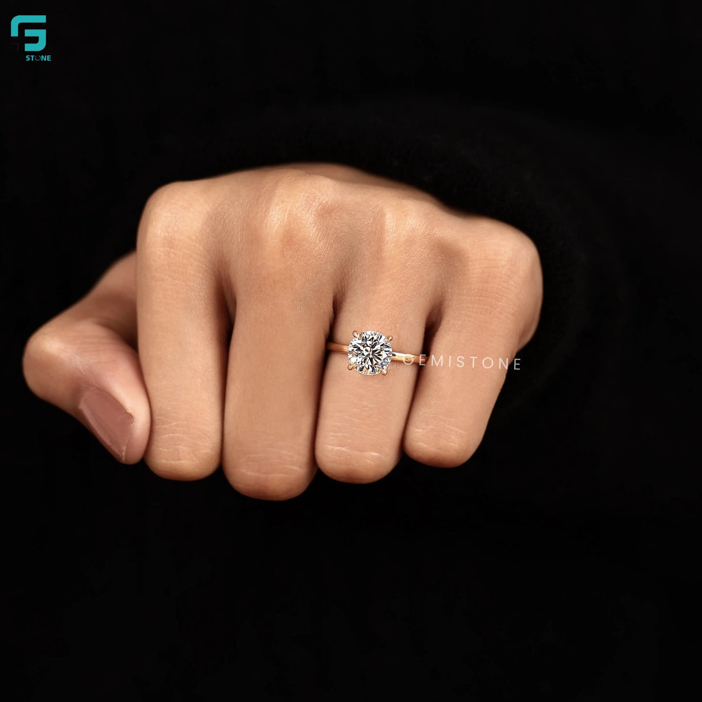 14K Solid Gold Round Lab Grown Wedding Ring For Women