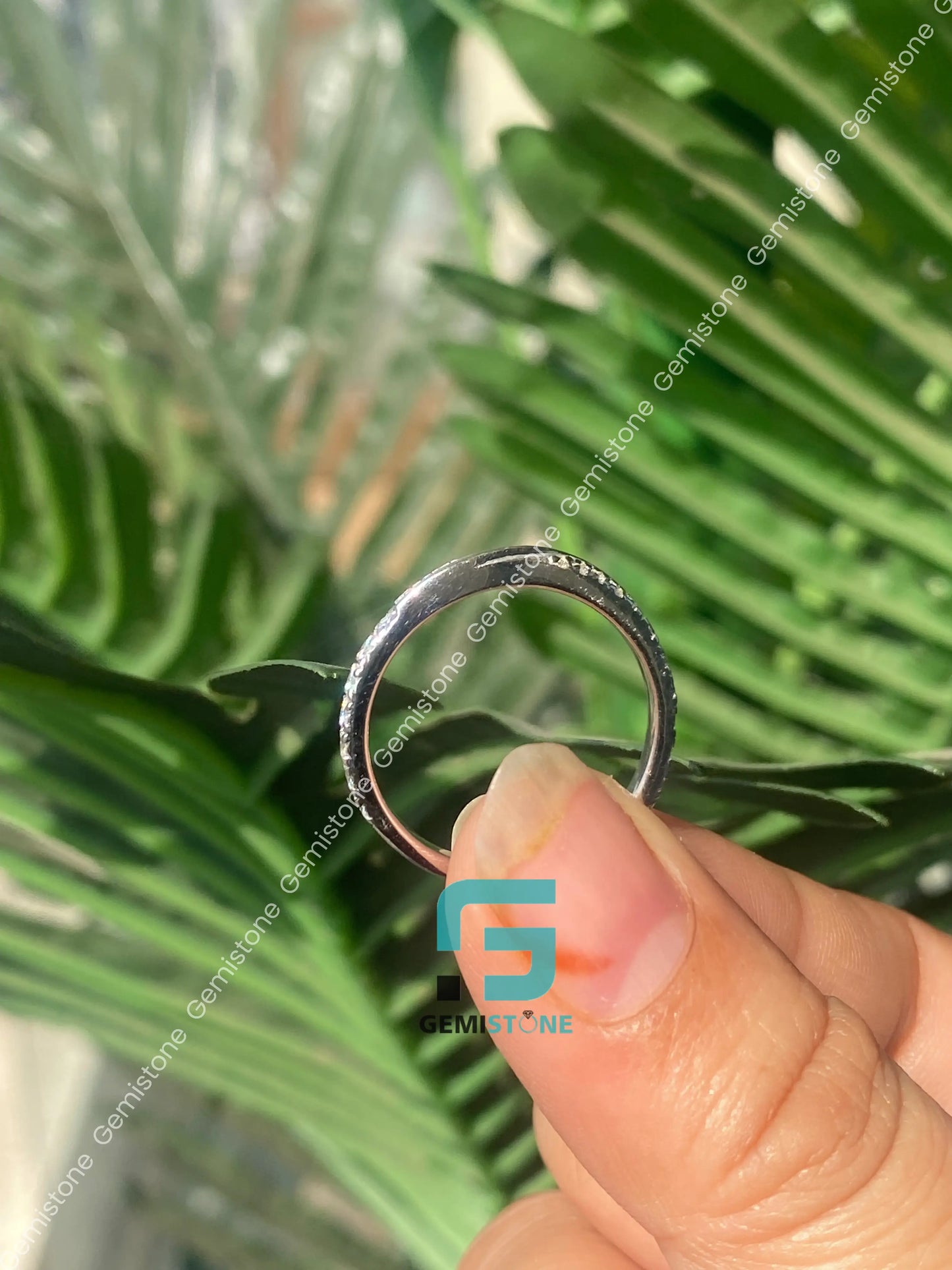 14K Solid White Gold Infinity Wedding Band For Women