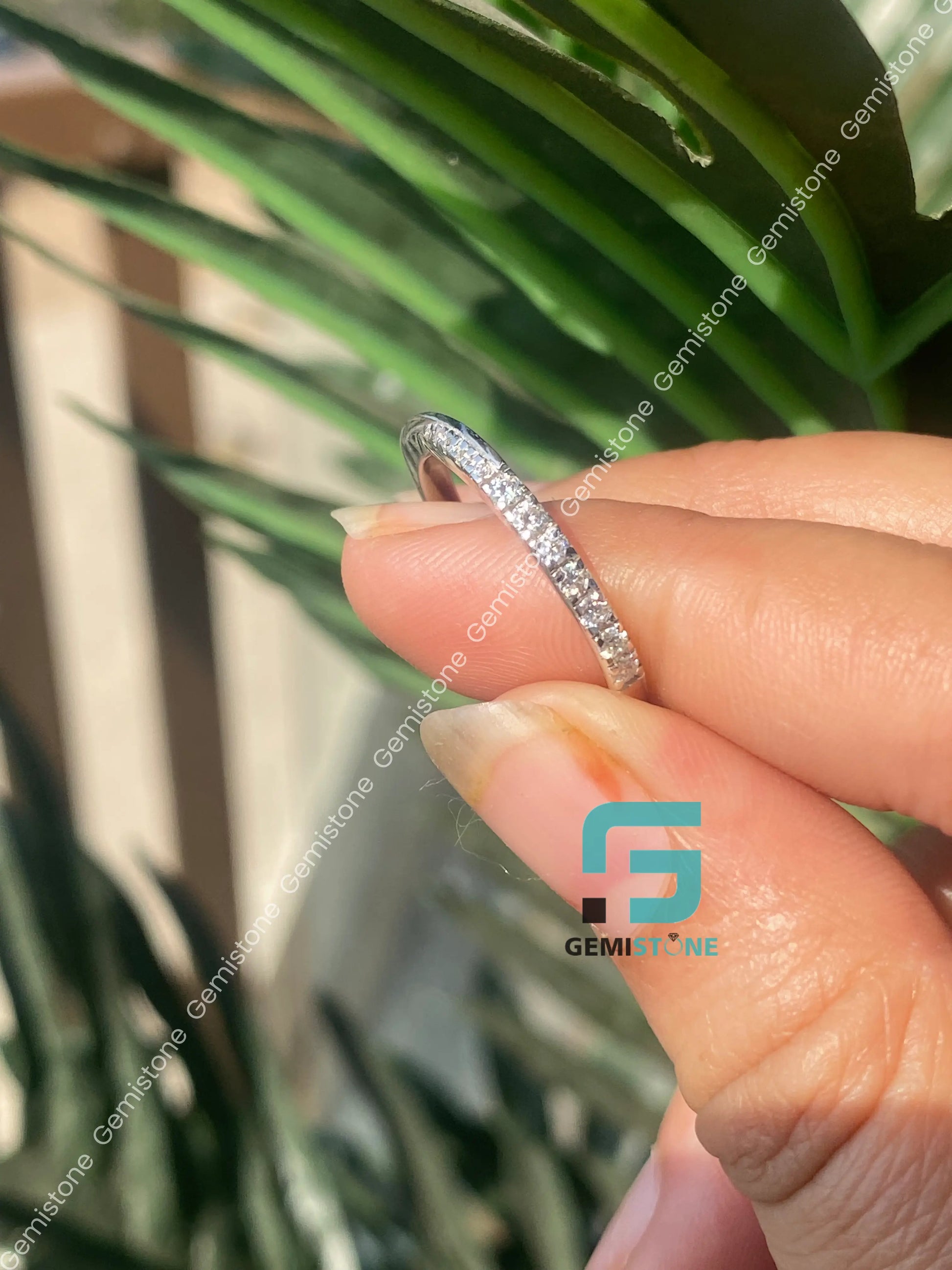 14K Solid White Gold Twist Infinity Wedding Band