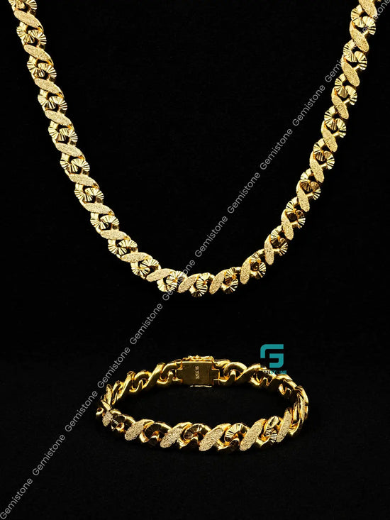 14MM Yellow Gold plated Dust Cuban Link Hip Hop Chain For Men