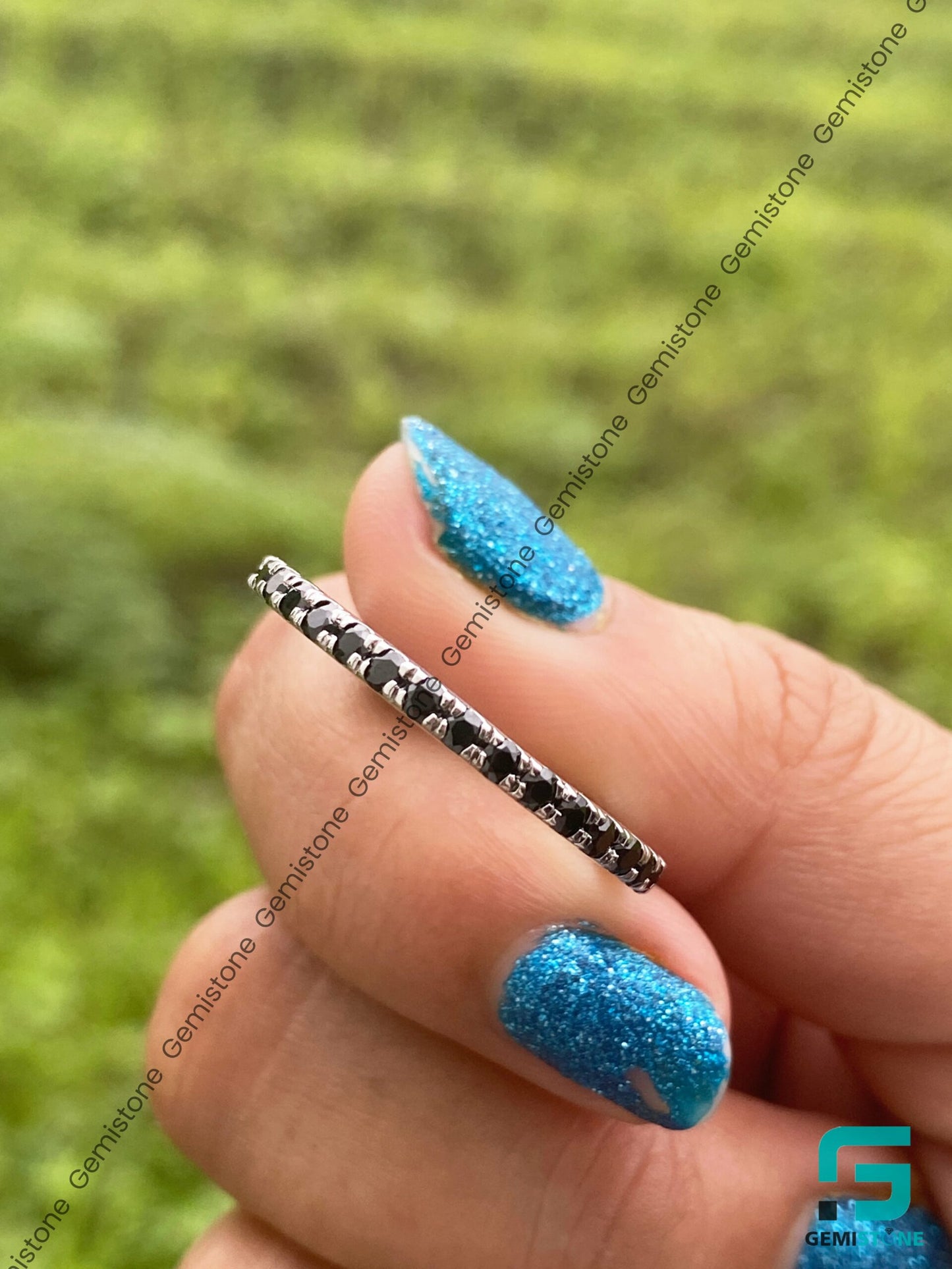 Shop Women's Full Eternity Wedding Black Diamond Band