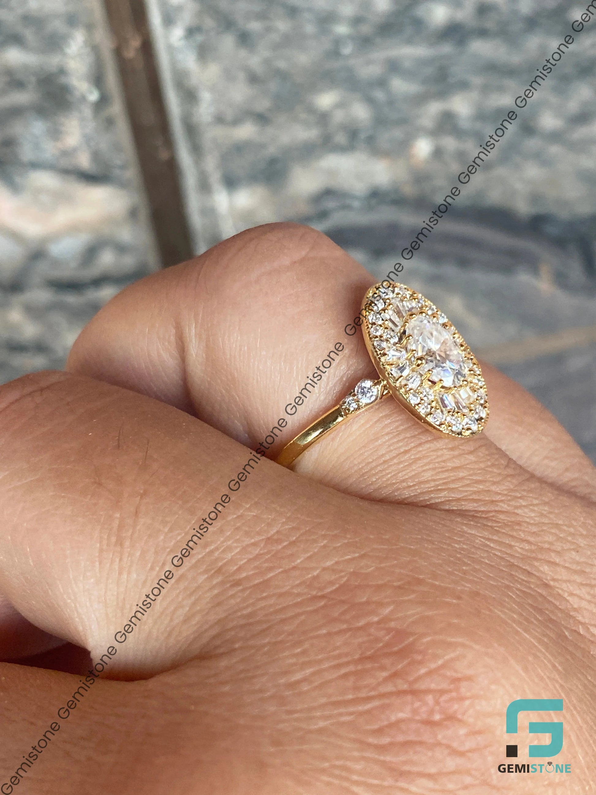 14k Gold Floral Cluster Anniversary Ring