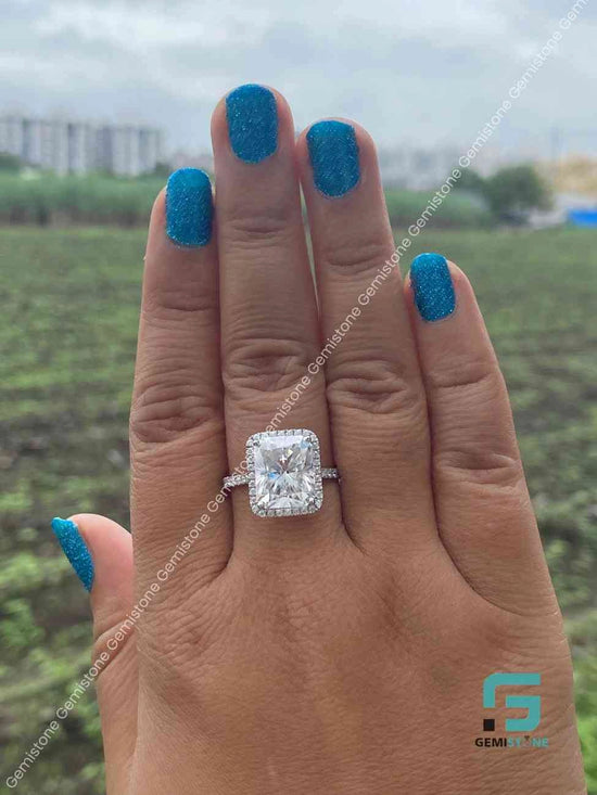 14x12 mm Radiant Moissanite Ring