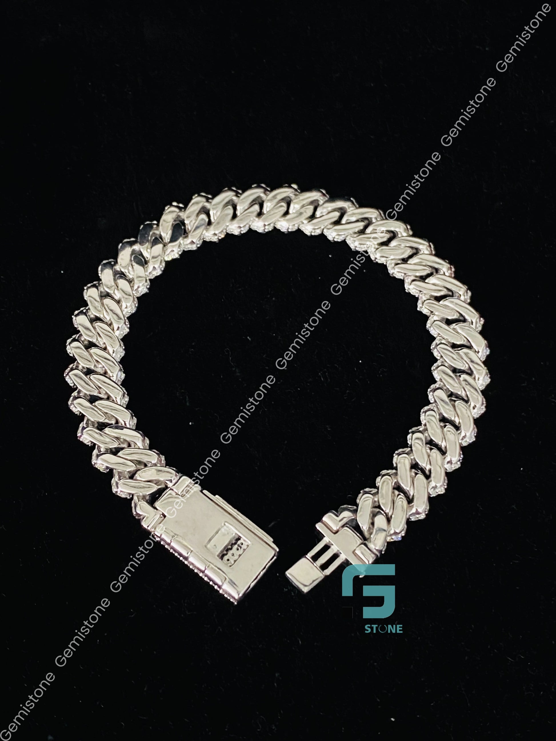 15MM Moissanite Rappers Cuban Link Bracelet for Men_s