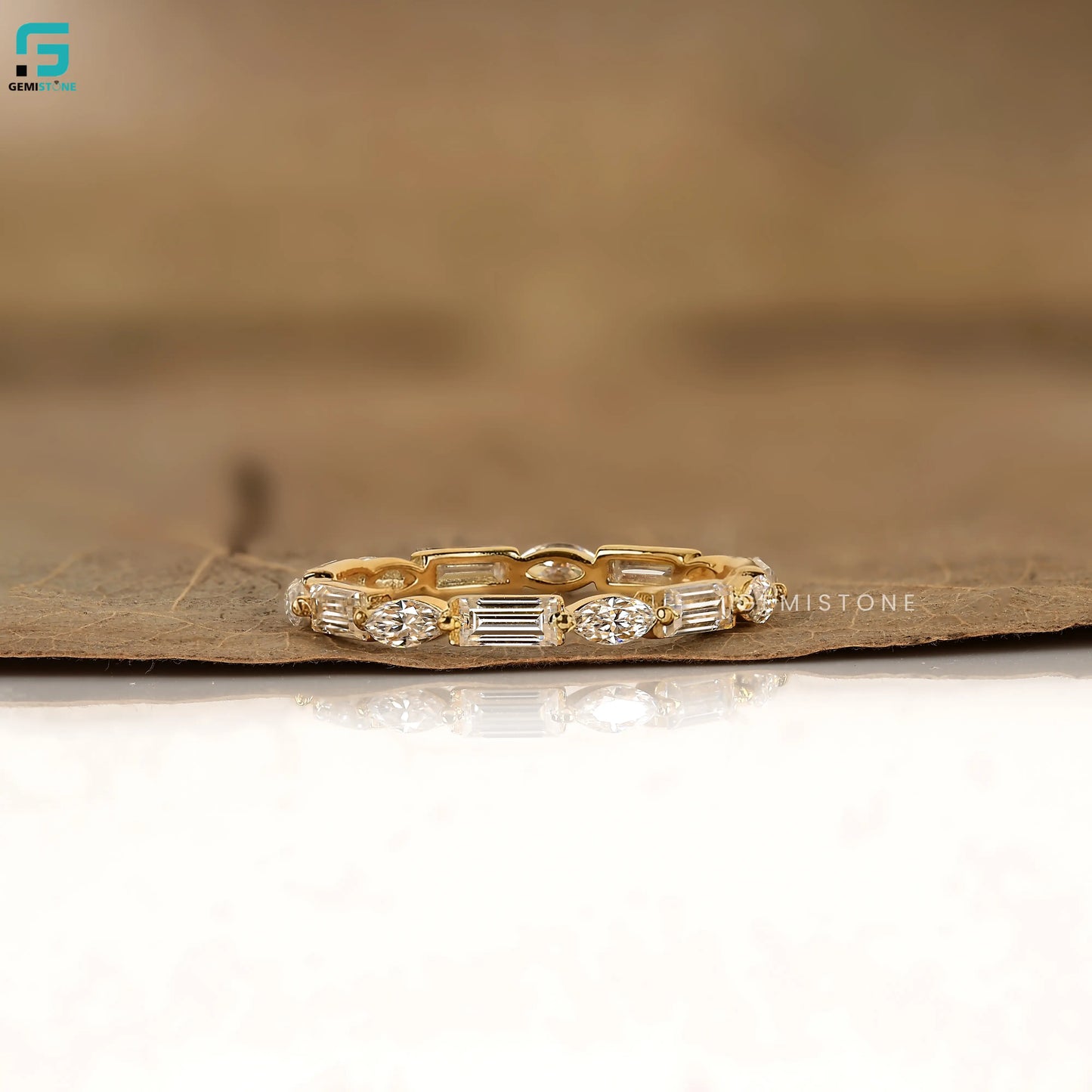 1CT Baguette And Marquise Lab Grown Diamond Wedding Band 