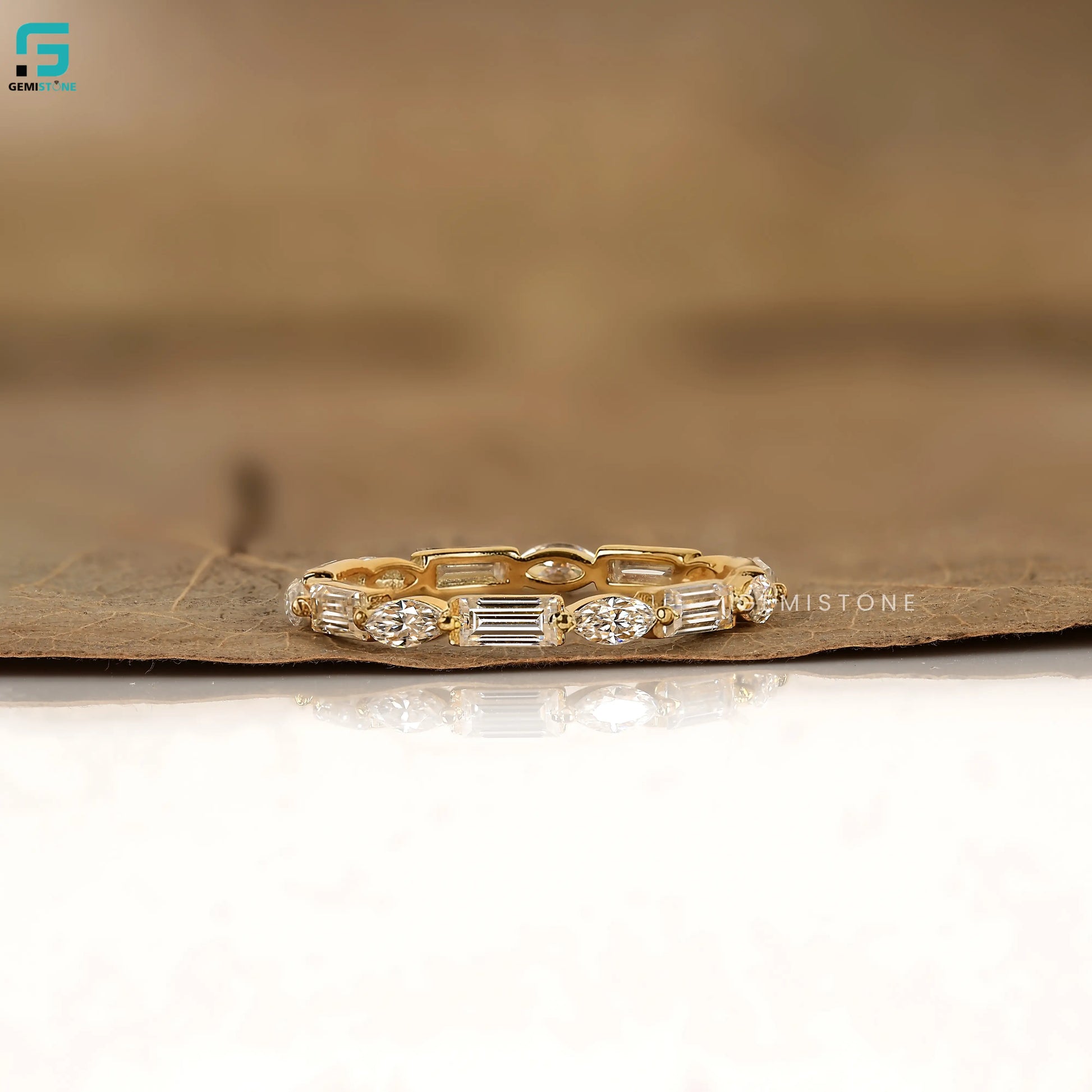 1CT Baguette And Marquise Lab Grown Diamond Wedding Band 