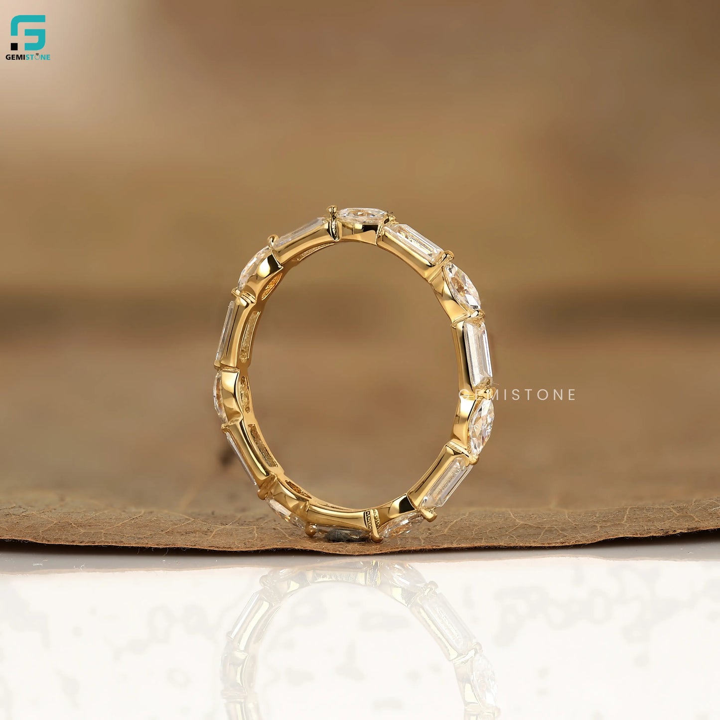 1CT Baguette And Marquise Lab Grown Diamond Wedding Band For Women