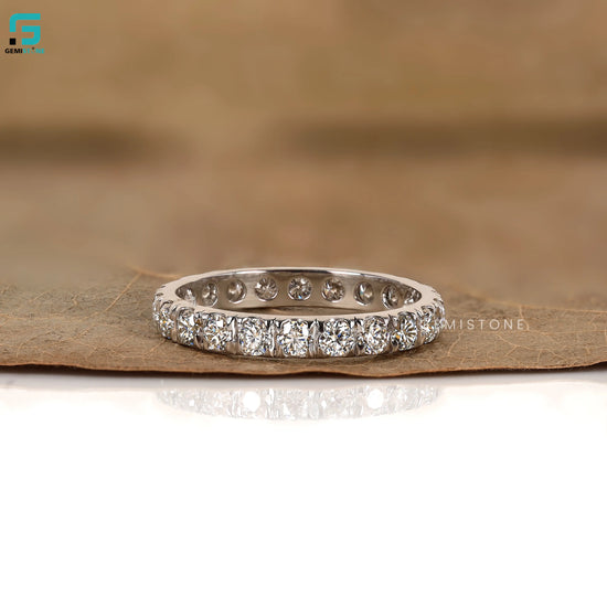1CT Lab Diamond Round Full Eternity Wedding Band For Women