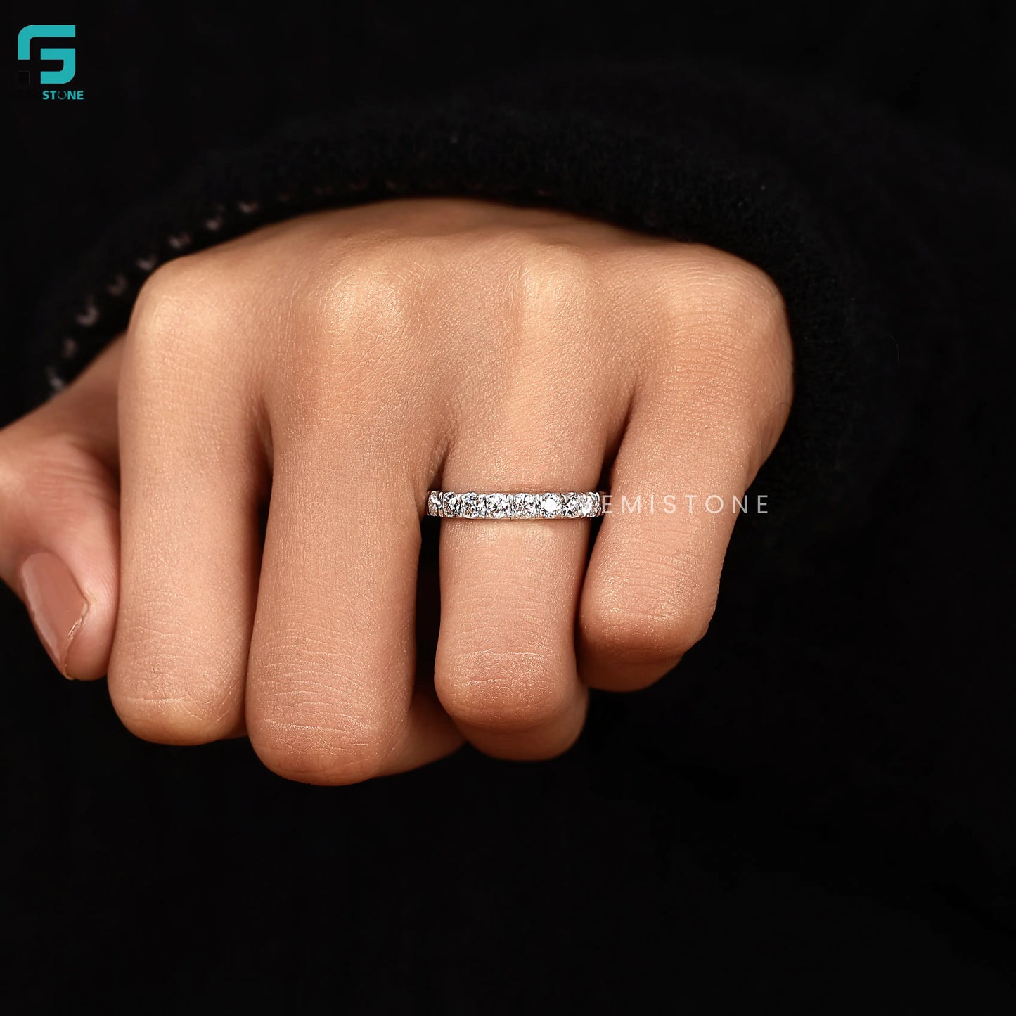 1CT Lab Diamond Round Wedding Band