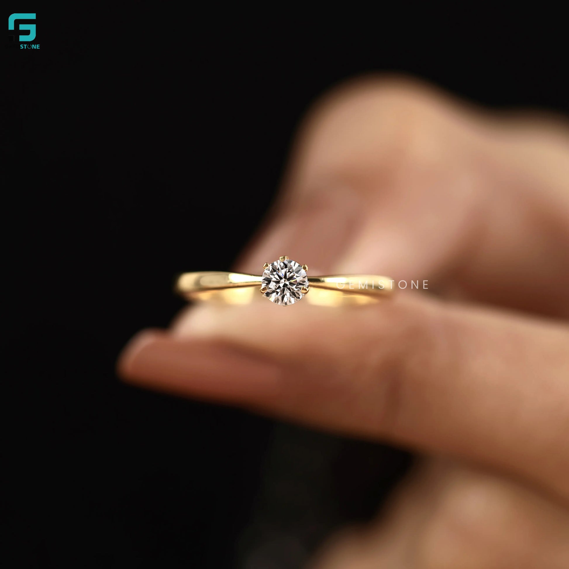 1CT Round Solitaire Lab Grown Diamond Wedding Ring For Her