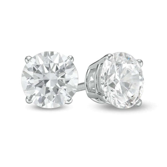 2 Carat Diamond Solitaire Stud Earrings [Unisex Studs]
