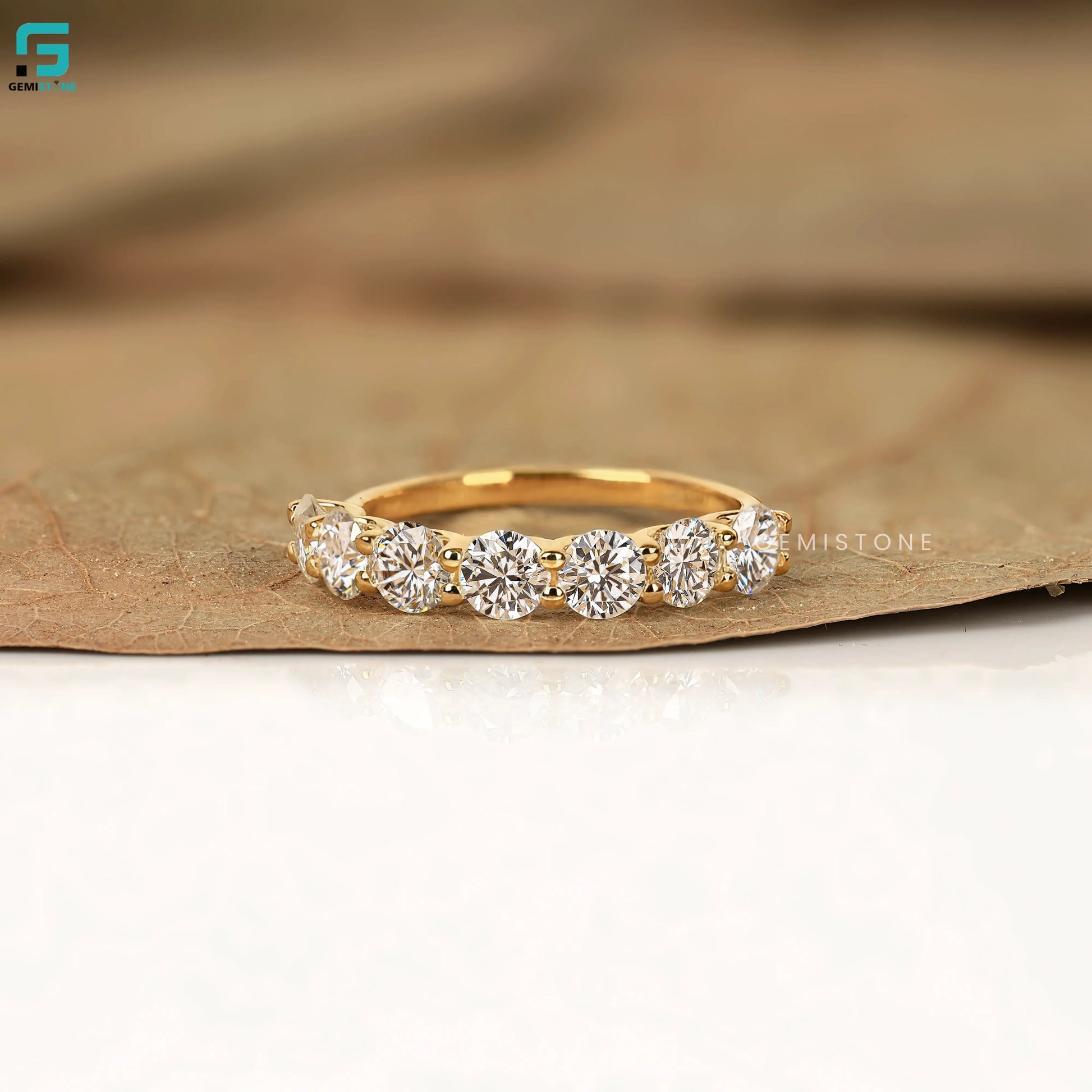 2.0 CT Round Lab Diamond Half Eternity Wedding Band For Women