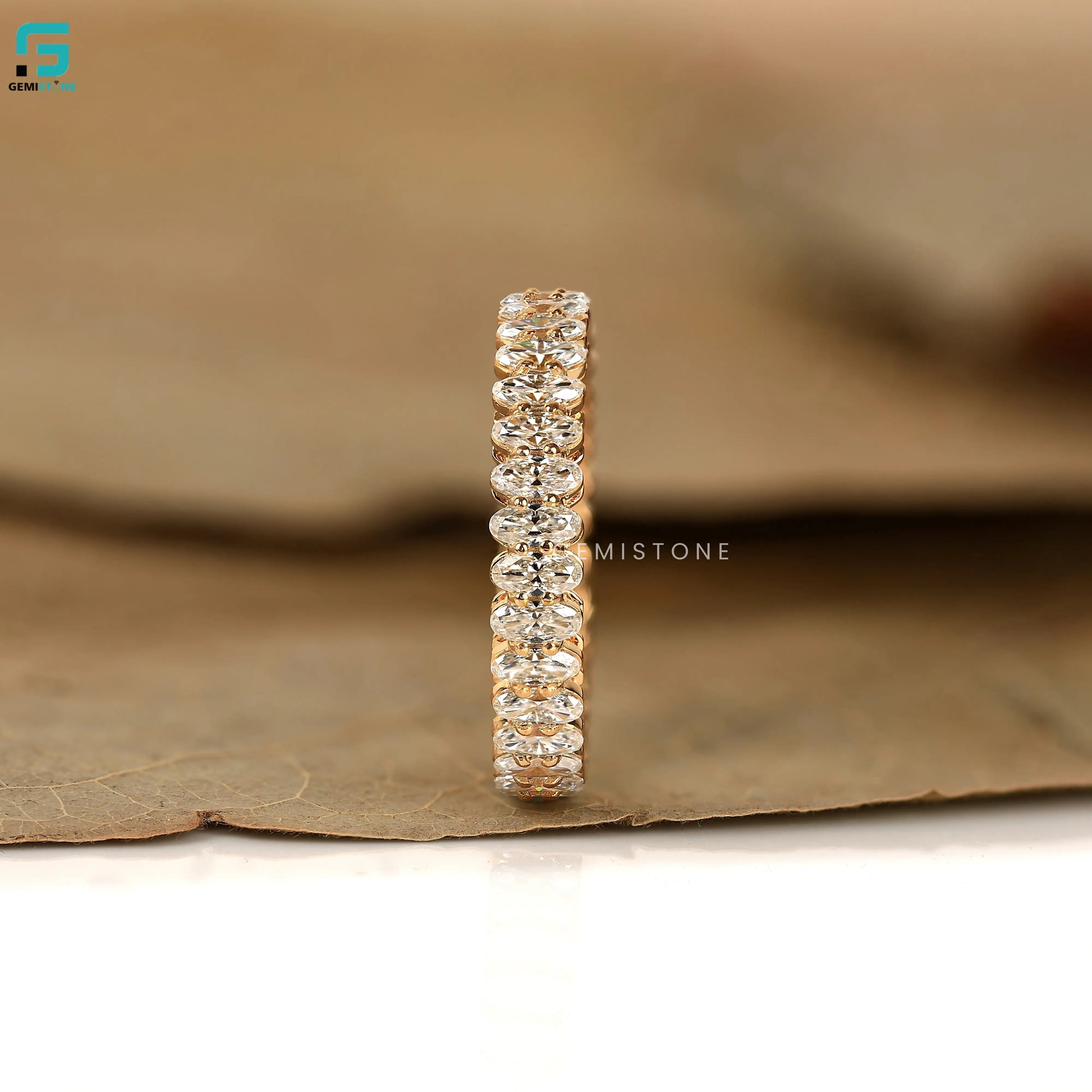 2.30CT Lab Diamond Oval Cut Full Eternity Wedding Band